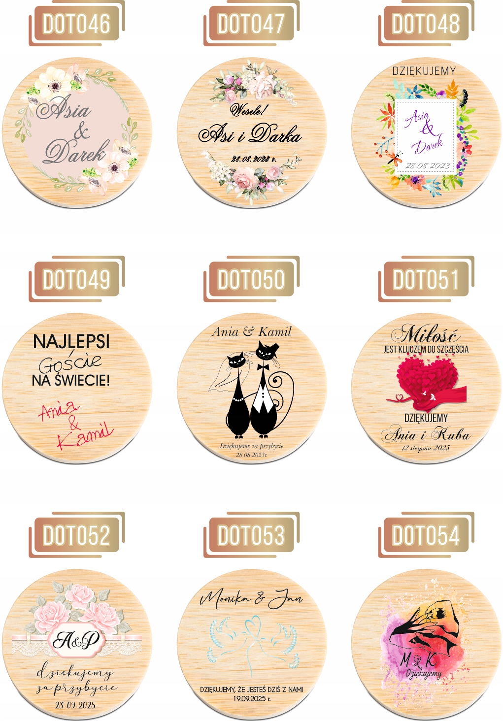 OTWIERACZ DREWNIANY magnes z waszym zdjęciem PODZIĘKOWANIE NA WESELE ŚLUB