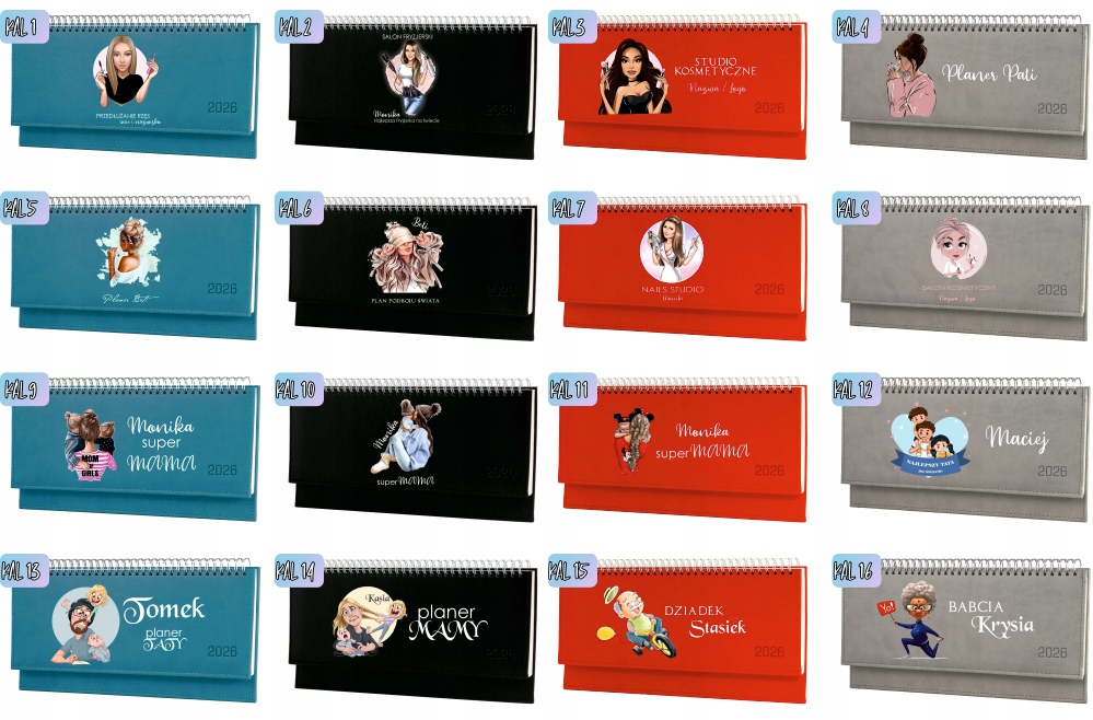 Terminarz dziadek i babcia 2026 tygodniowy kalendarz leżący biurkowy