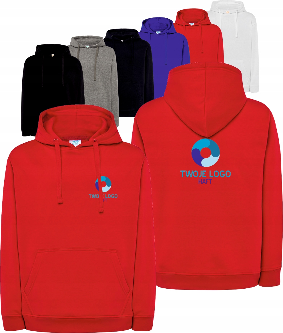 BLUZY Z DOWOLNYM HAFTEM firmowa reklamowa z twoim LOGO firmy grafiką 5 szt