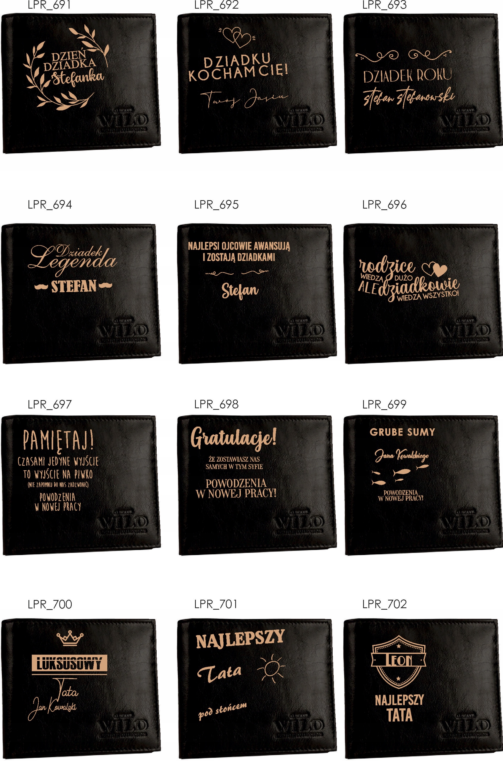 Portfel na prezent imię TWÓJ TEKST grawer SKÓRA