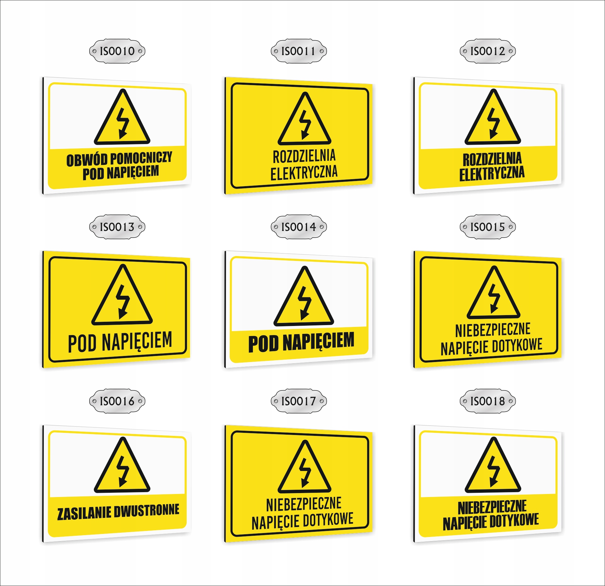 Tabliczka znak informacyjny dibond nadruk UV 30x20 OBWÓD POD NAPIĘCIEM