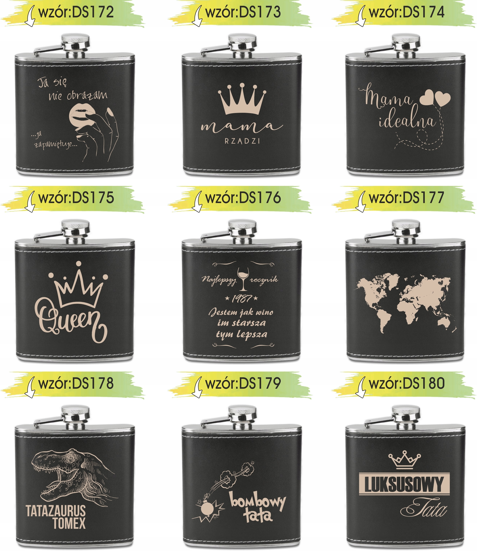 GRAWEROWANA Piersiówka 180 ml personalizowany prezent na dzień dziadka