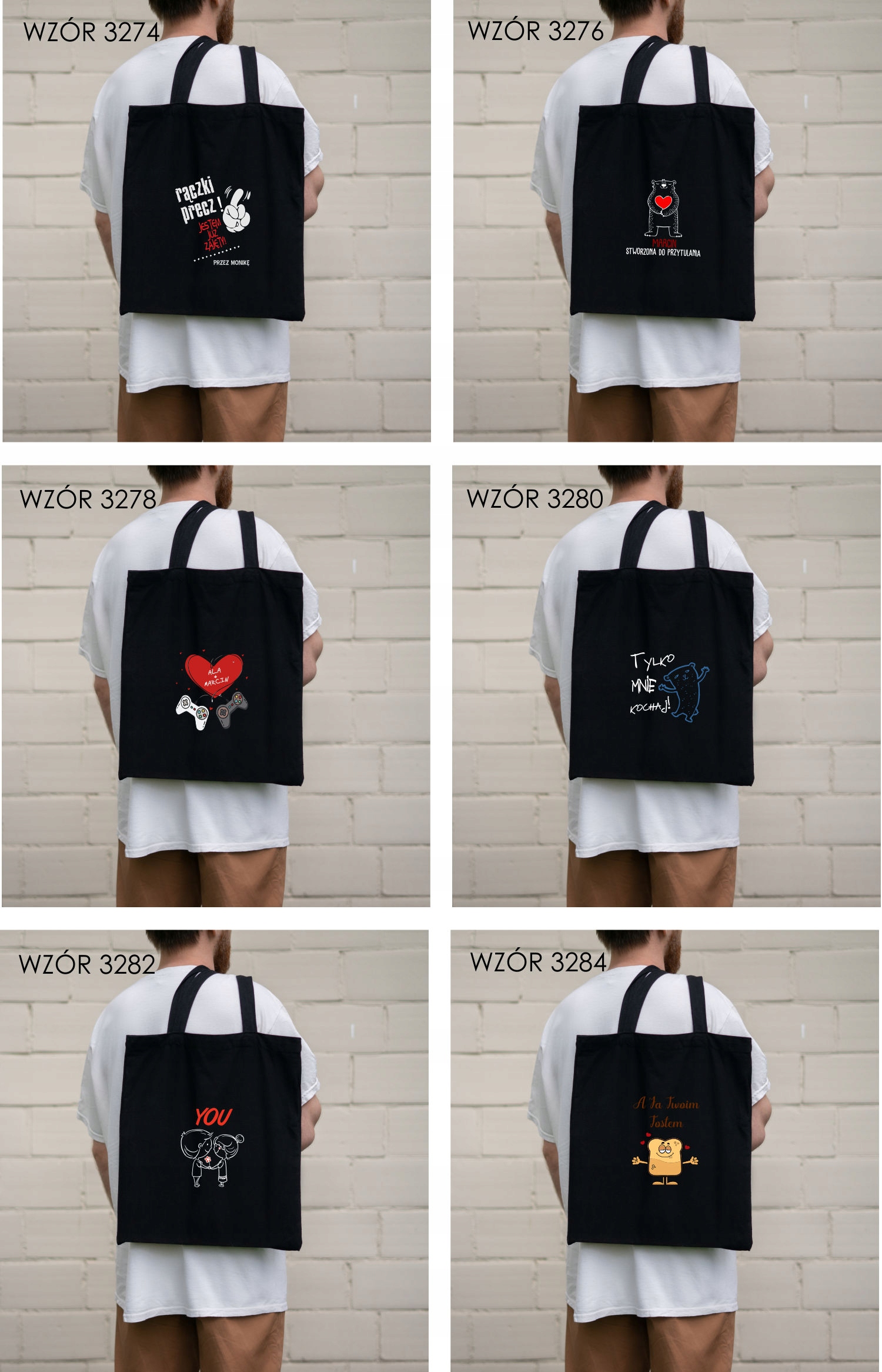 Eko Torba z nadrukiem PREZENT na WALENTYNKI LOVE