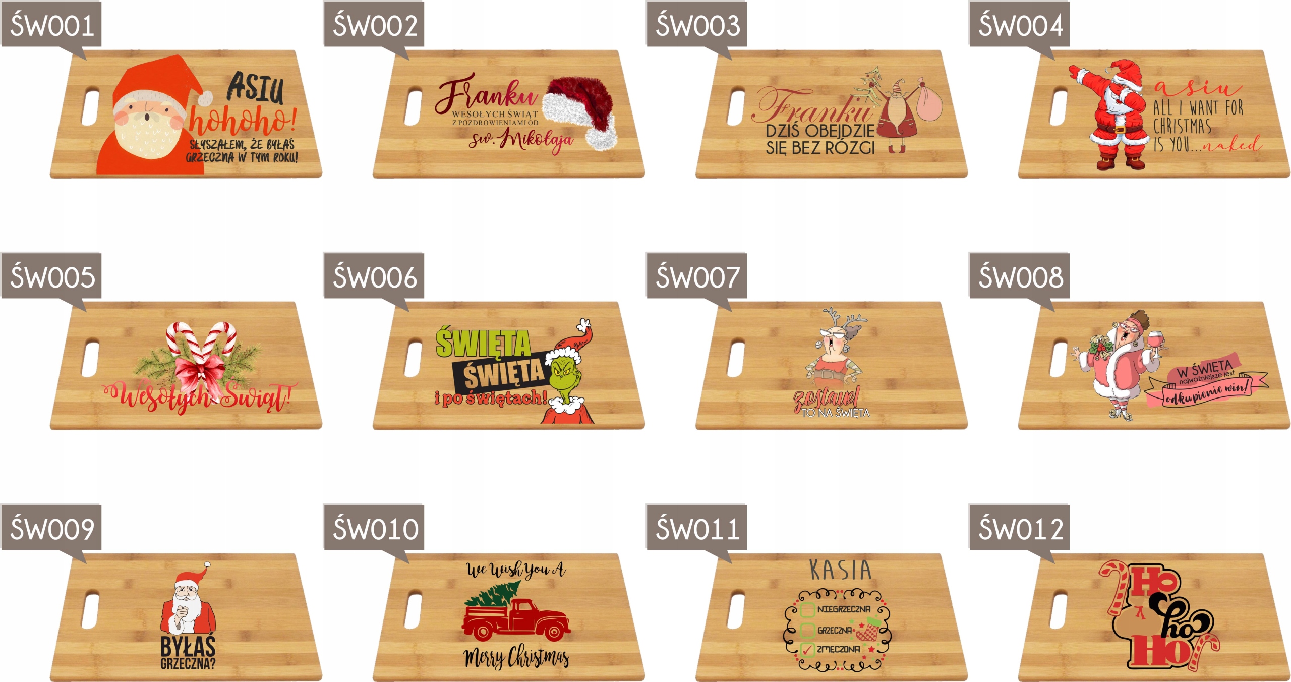 PREZENT na święta mikołajki DESKA Z nadrukiem