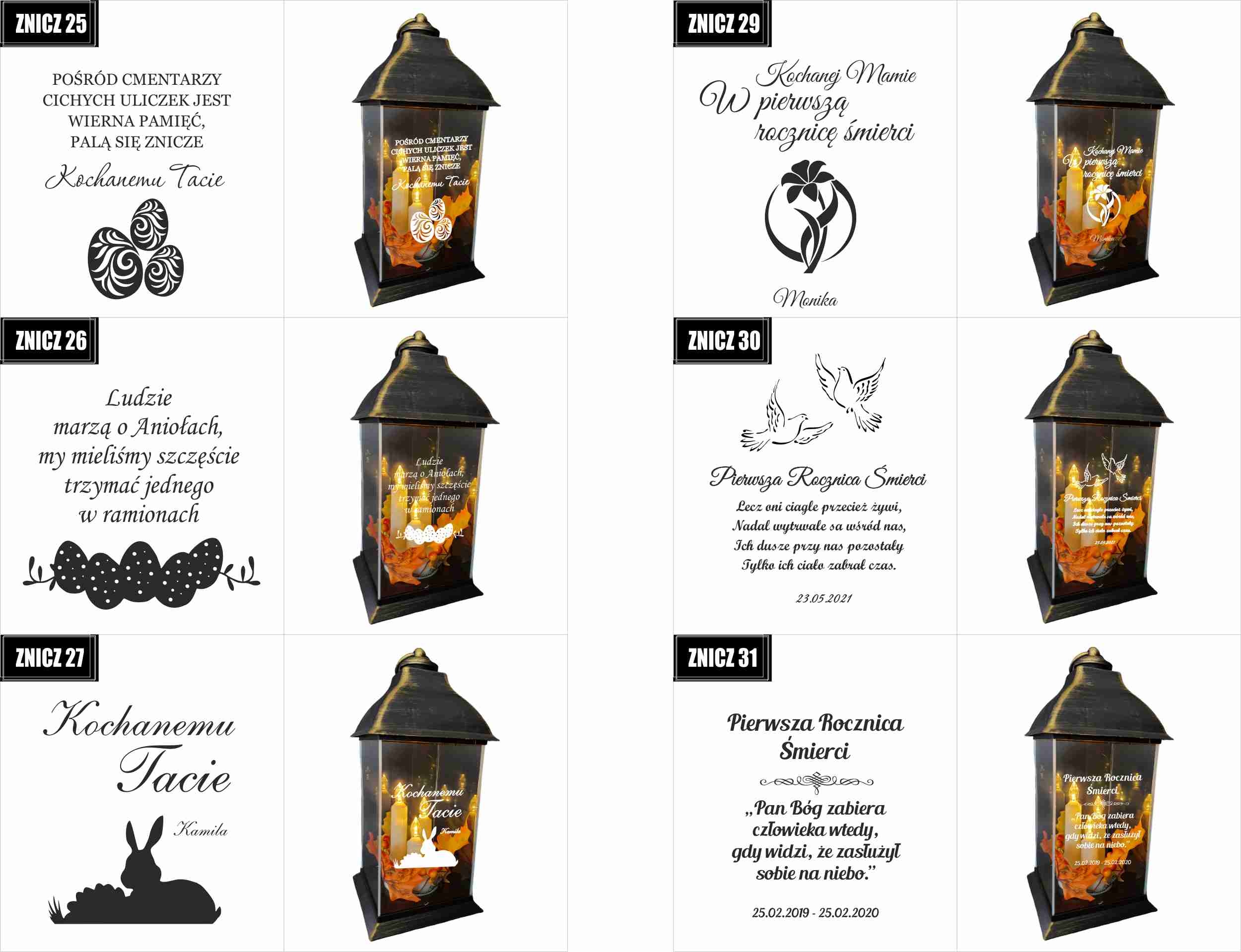 ZNICZ LAMPION z GRAWEREM dla Ojca Chrzestnego