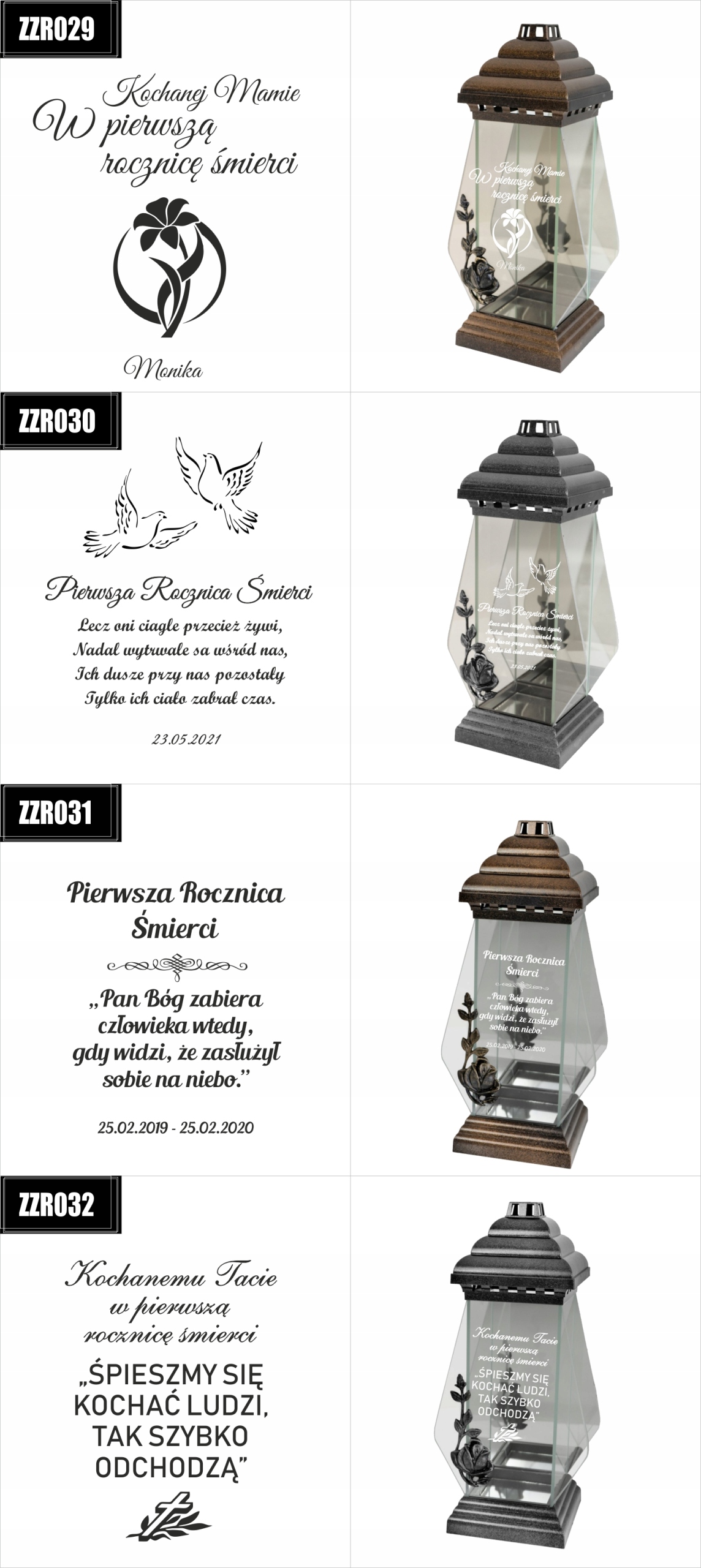 ZNICZ kapliczka z dedykacją GRAWEREM dla Babci