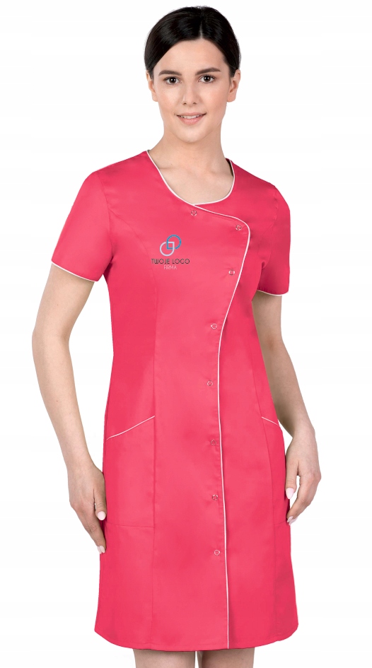 Fartuch kosmetyczny medyczny damski z HAFTEM TWOIM LOGO NAPISEM