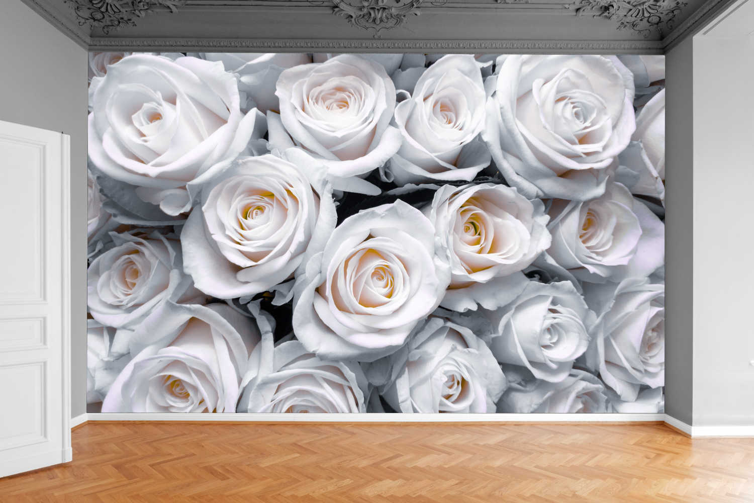 Fototapeta KWIATY BIAŁE RÓŻE DO SALONU 130x80