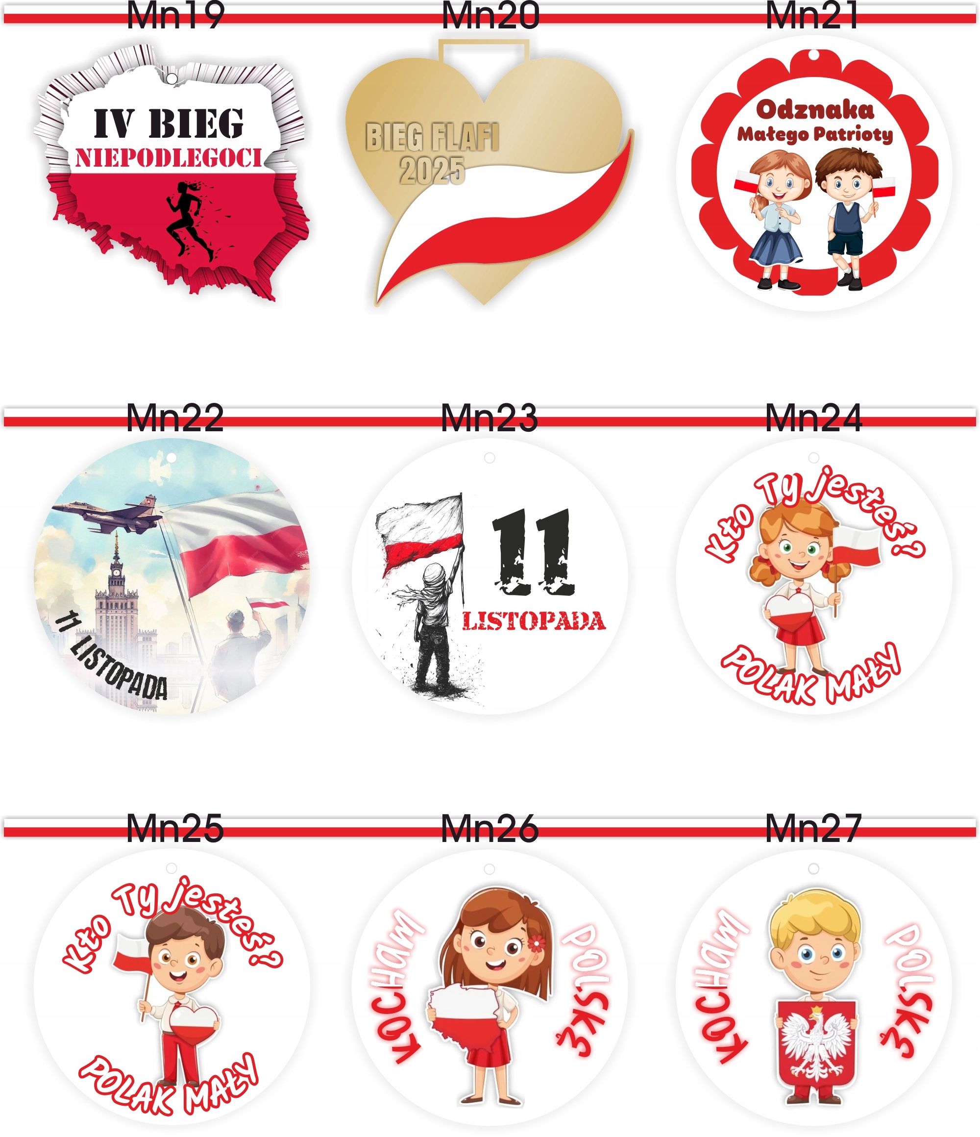 MEDAL PLEXI z TWOIM tekstem nadrukiem UV PATRIOTYCZNY kocham polskę