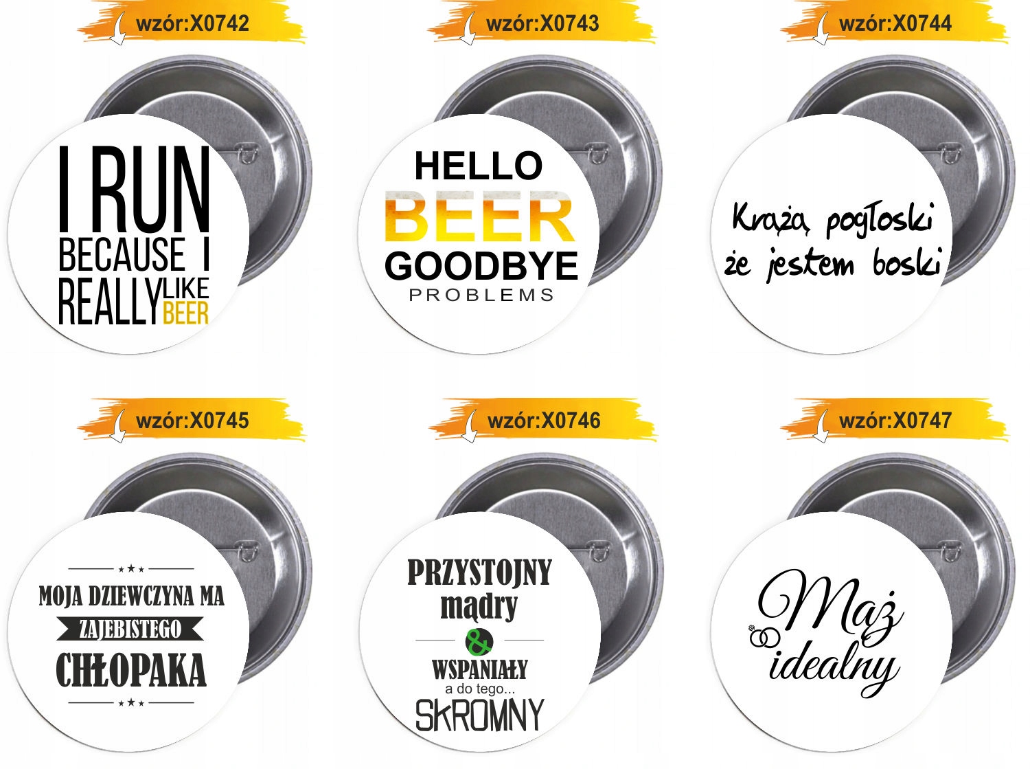 Przypinki buttony SUPER DZIADEK TOMEK