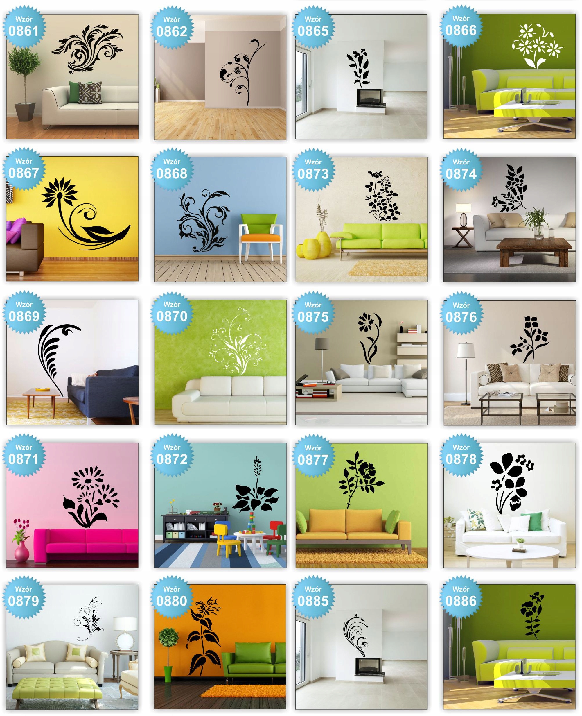 NAKLEJKI ścienne NAKLEJKA kwiaty floral ŚCIANĘ 120