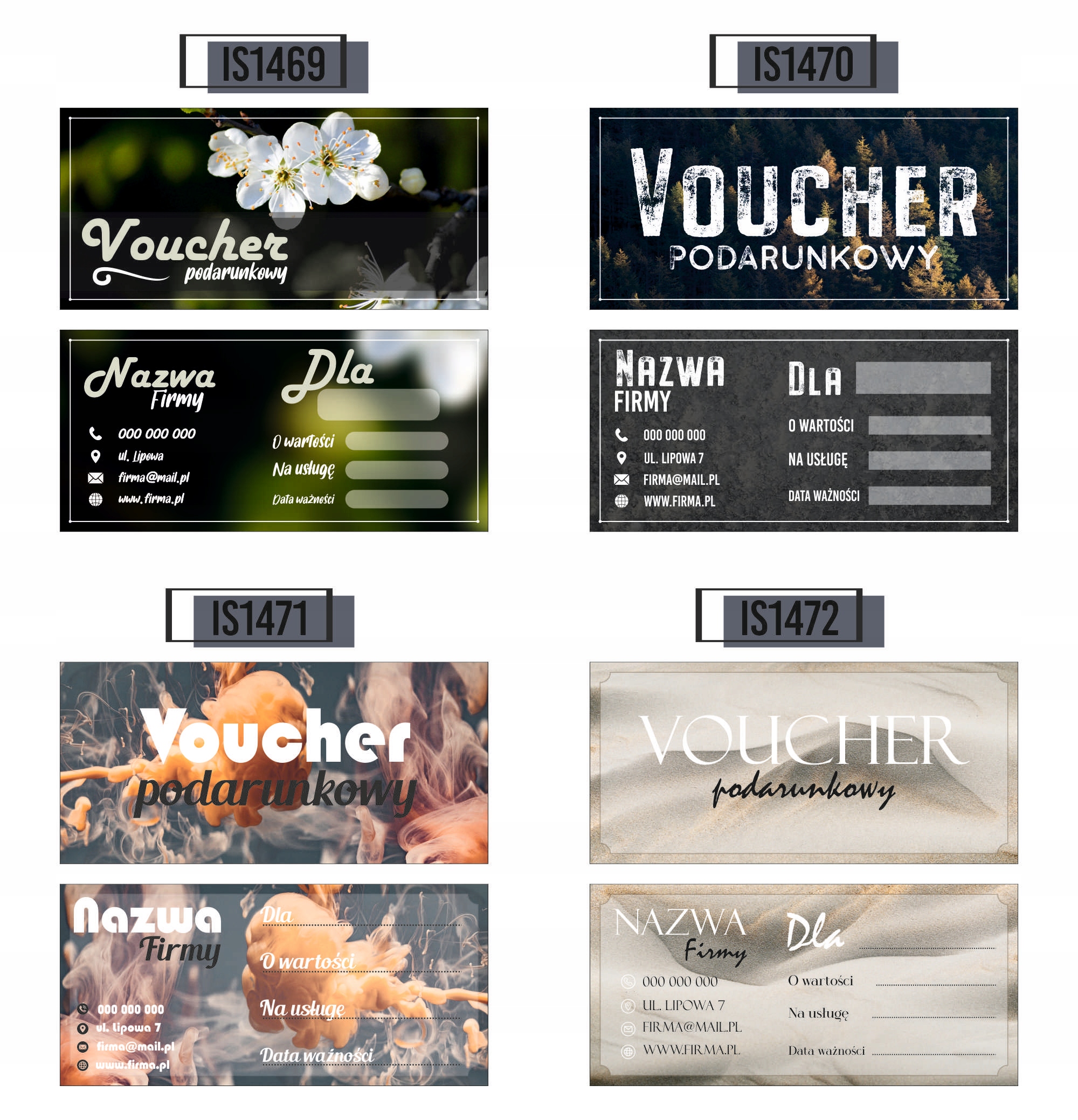 VOUCHERY PODARUNKOWE na zakupy lub usługi 60 szt. SPA PODARUNEK PREZENT