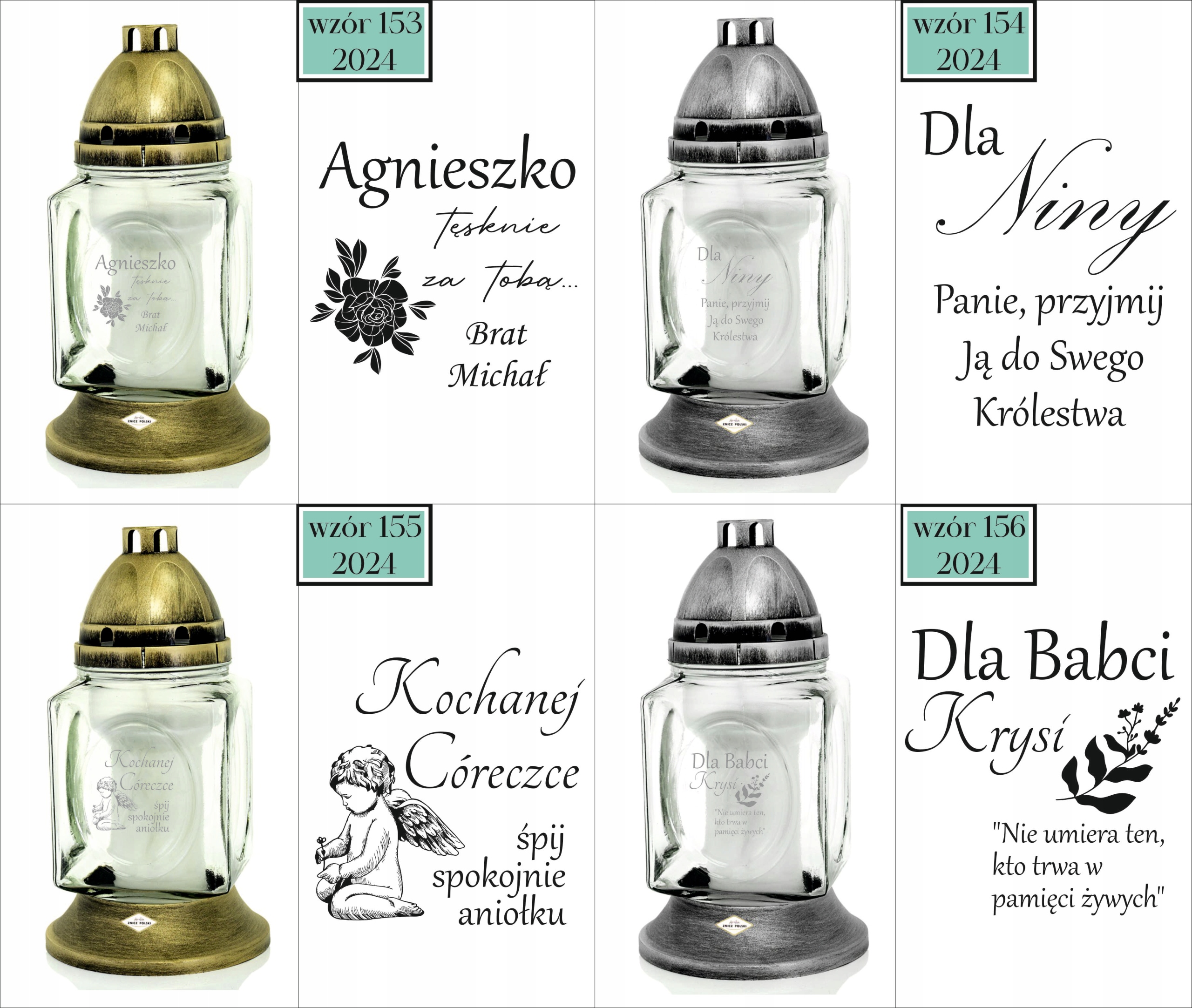 ZNICZ szklany GRAWER KAPLICZKA personalizowany TWÓJ NAPIS dla babci dziadka