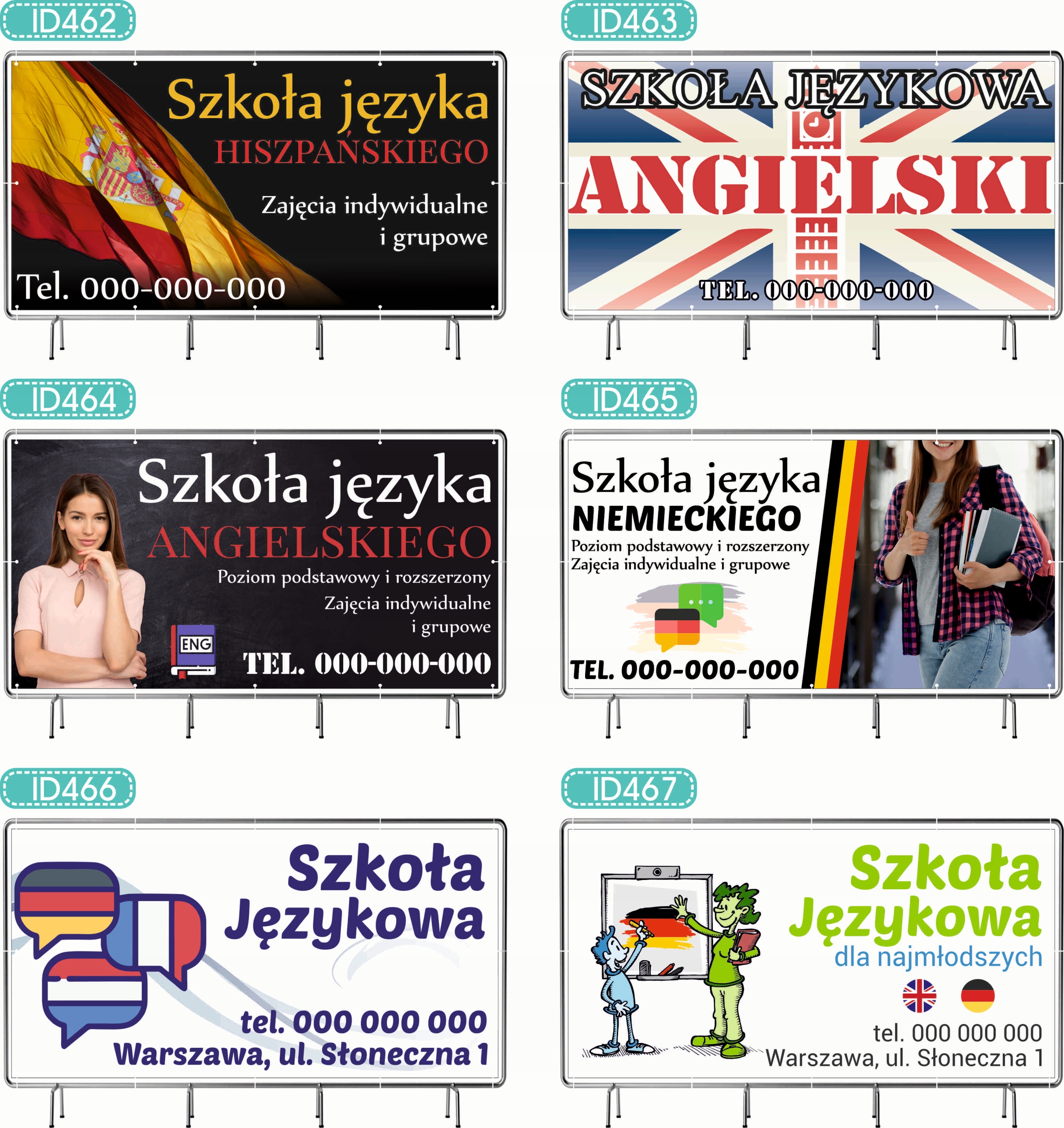 BANER REKLAMOWY 300x150cm projekt w cenie SZKOŁA JĘZYKA ANGIELSKIEGO