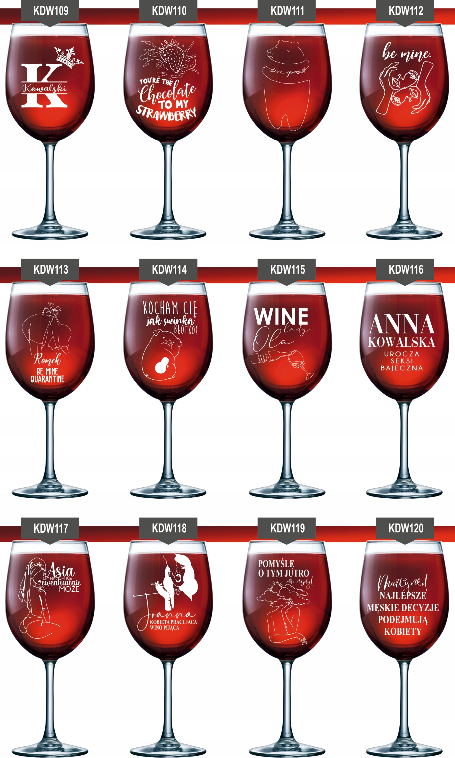 Szklanka kieliszek do wina z grawerem na PREZENT
