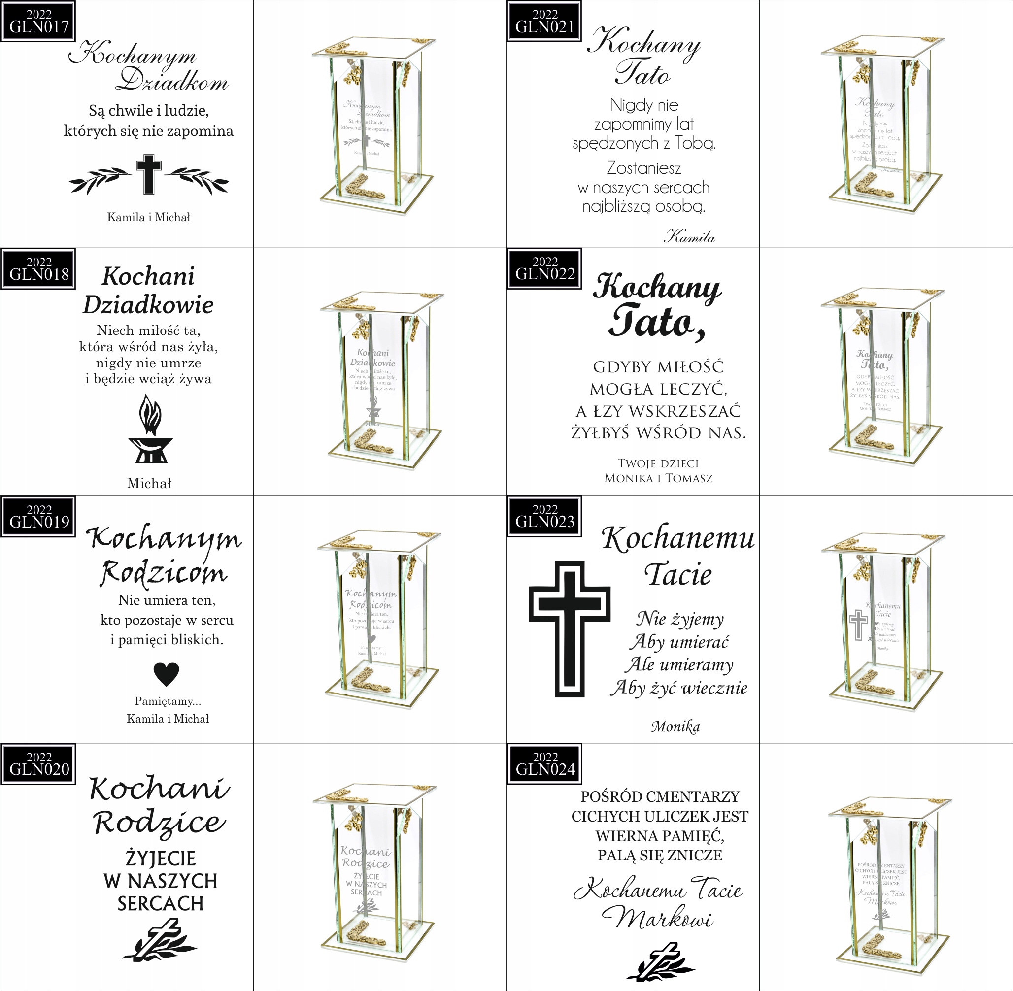 Ekskluzywny znicz szklany złoto biały PERSONALIZOWANY GRAWER dla SZWAGIERKI