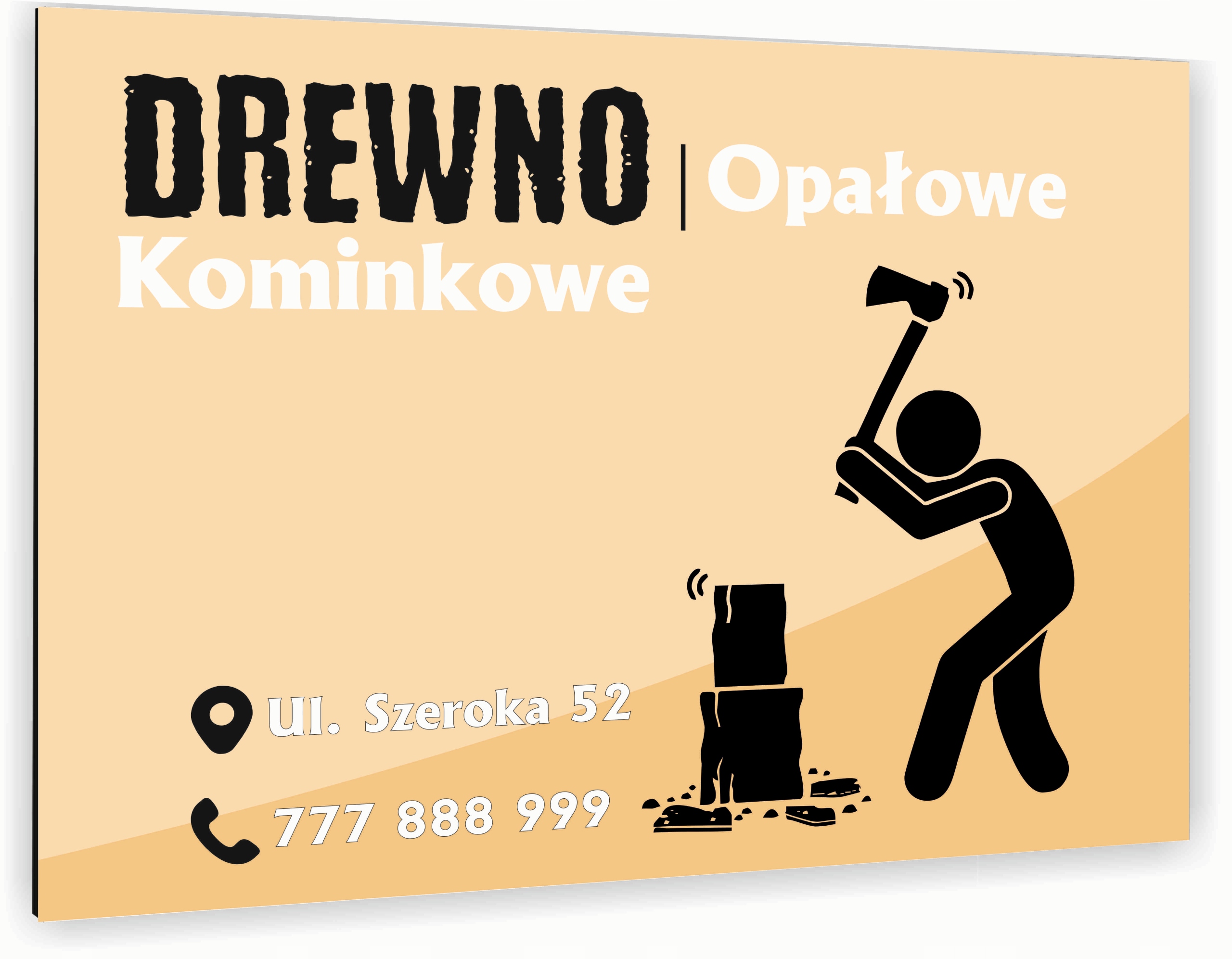 nadruk UV TABLICZKA reklamowa nierdzewna DREWNO OPAŁOWE dibond 40x30