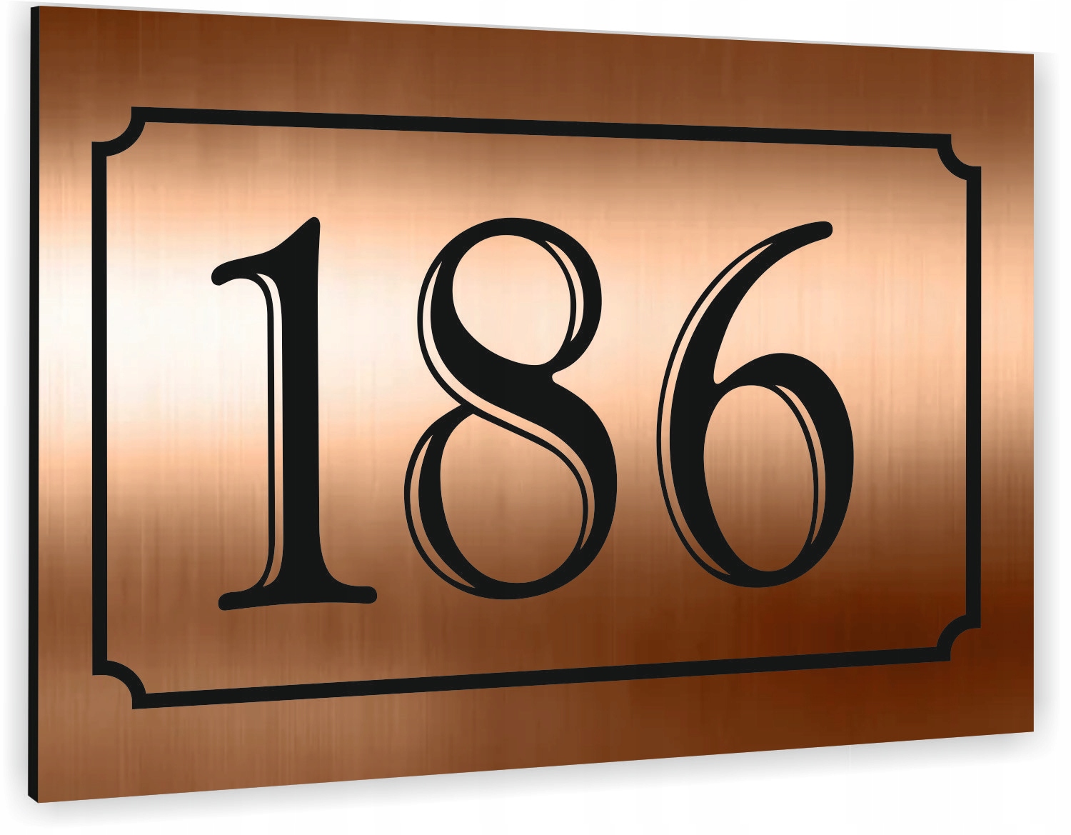 NUMER NA BUDYNEK dom Tabliczka MIEDŹ ALUMINIUM 3D