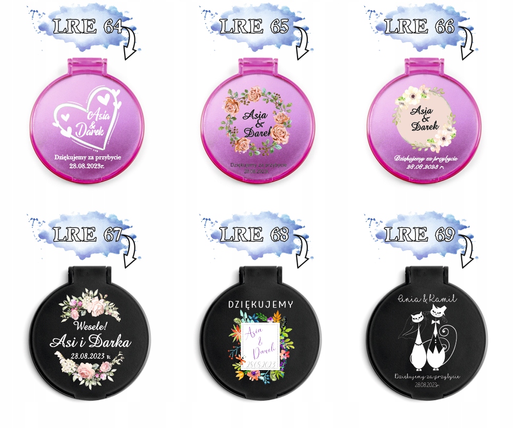 LUSTERKO personalizowane podziękowania dla gości na ŚLUB z nadrukiem UV