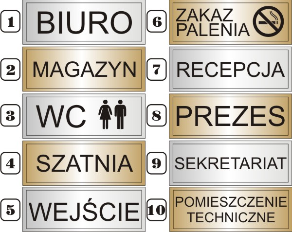 tabliczka GRAWER na drzwi BIURO wc DOWOLNY NAPISEM