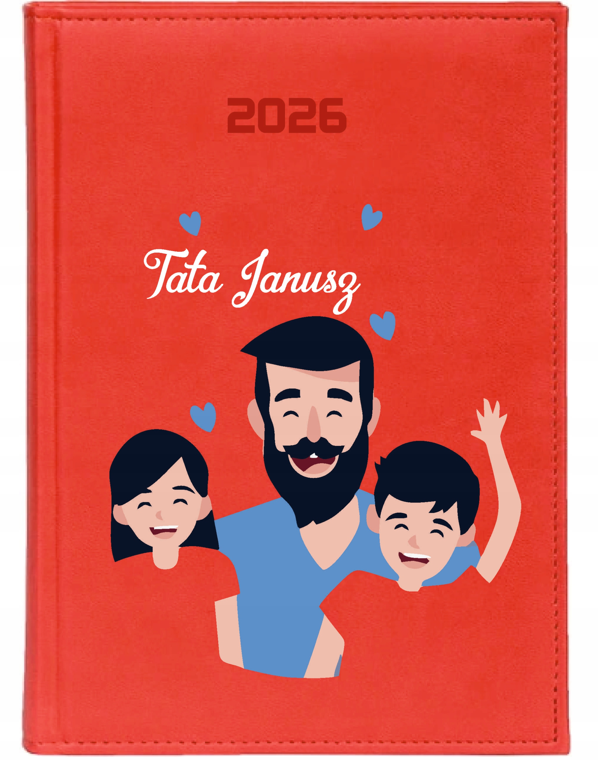 KALENDARZ A5 2026 DZIENNY planer Z NADRUKIEM prezent dla taty z imieniem