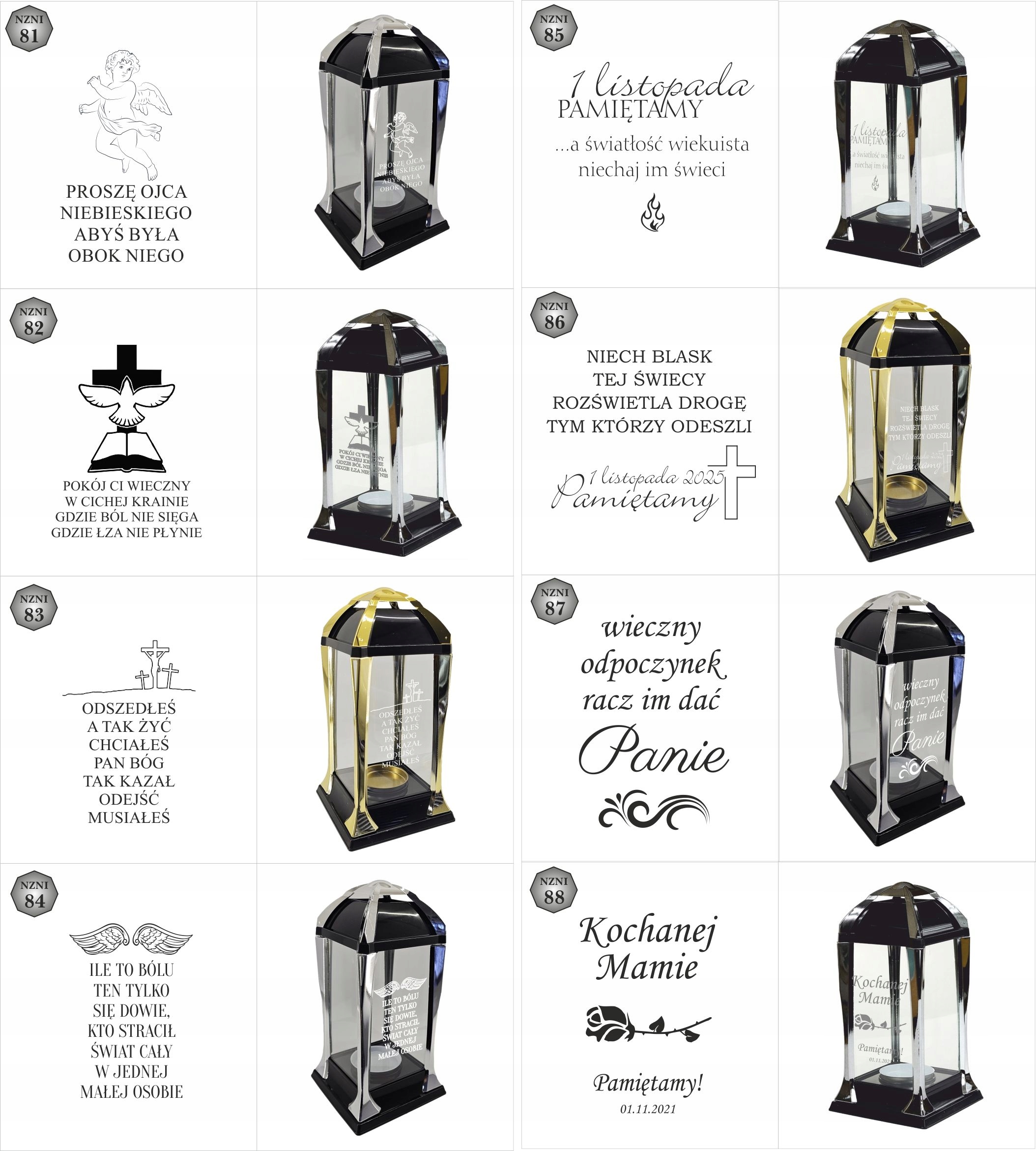 Kapliczka z grawerem Znicz pamiątkowy personalizowany napis dla dziadka