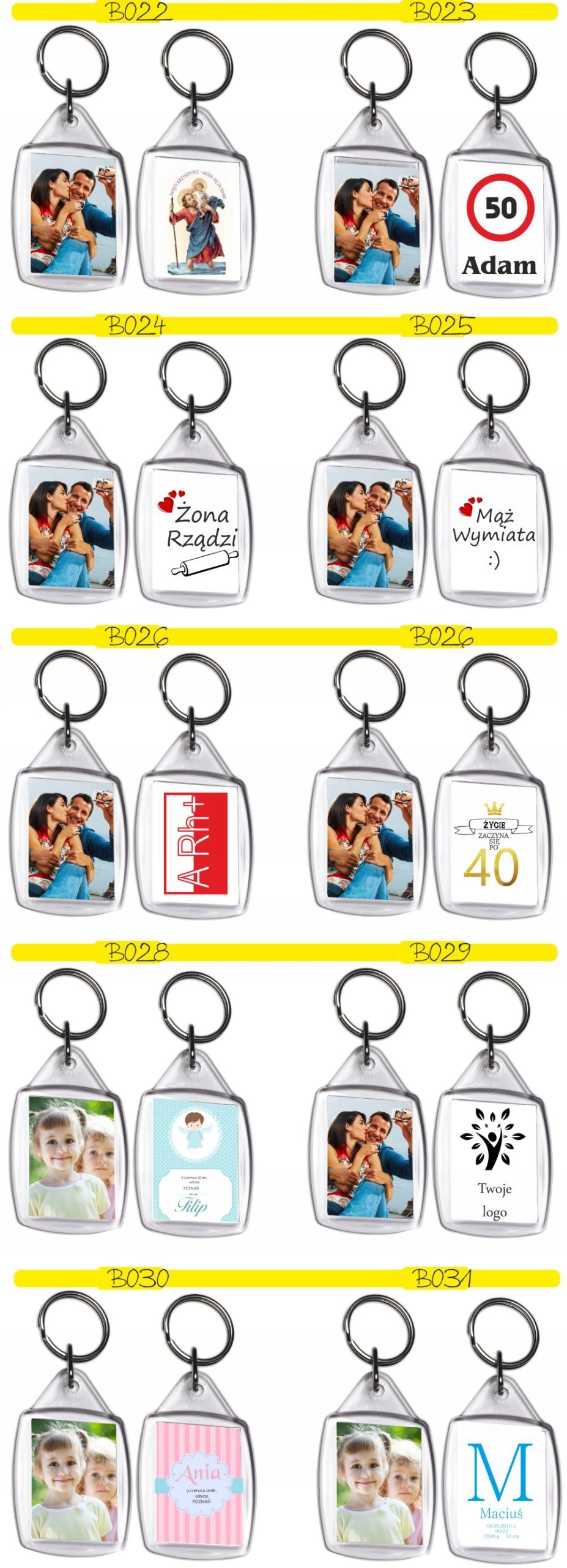 BRELOCZEK brelok z zdjęciem modlitwa św.Krzysztofa