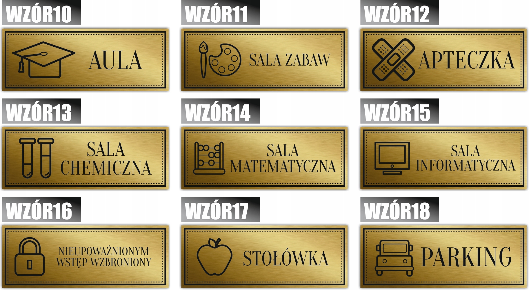 Tabliczka Złota Srebrna na drzwi POMIESZ TECHNICZ