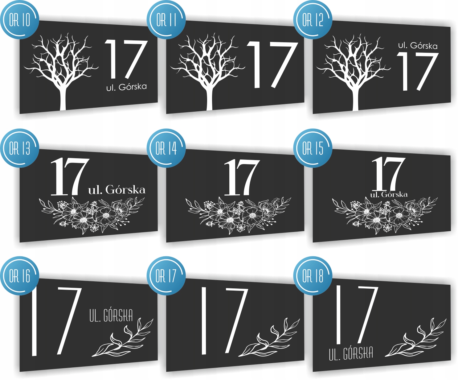 Tabliczka Tablica ADRESOWA biała DIBOND 20x15 numer domu ulica GÓRY