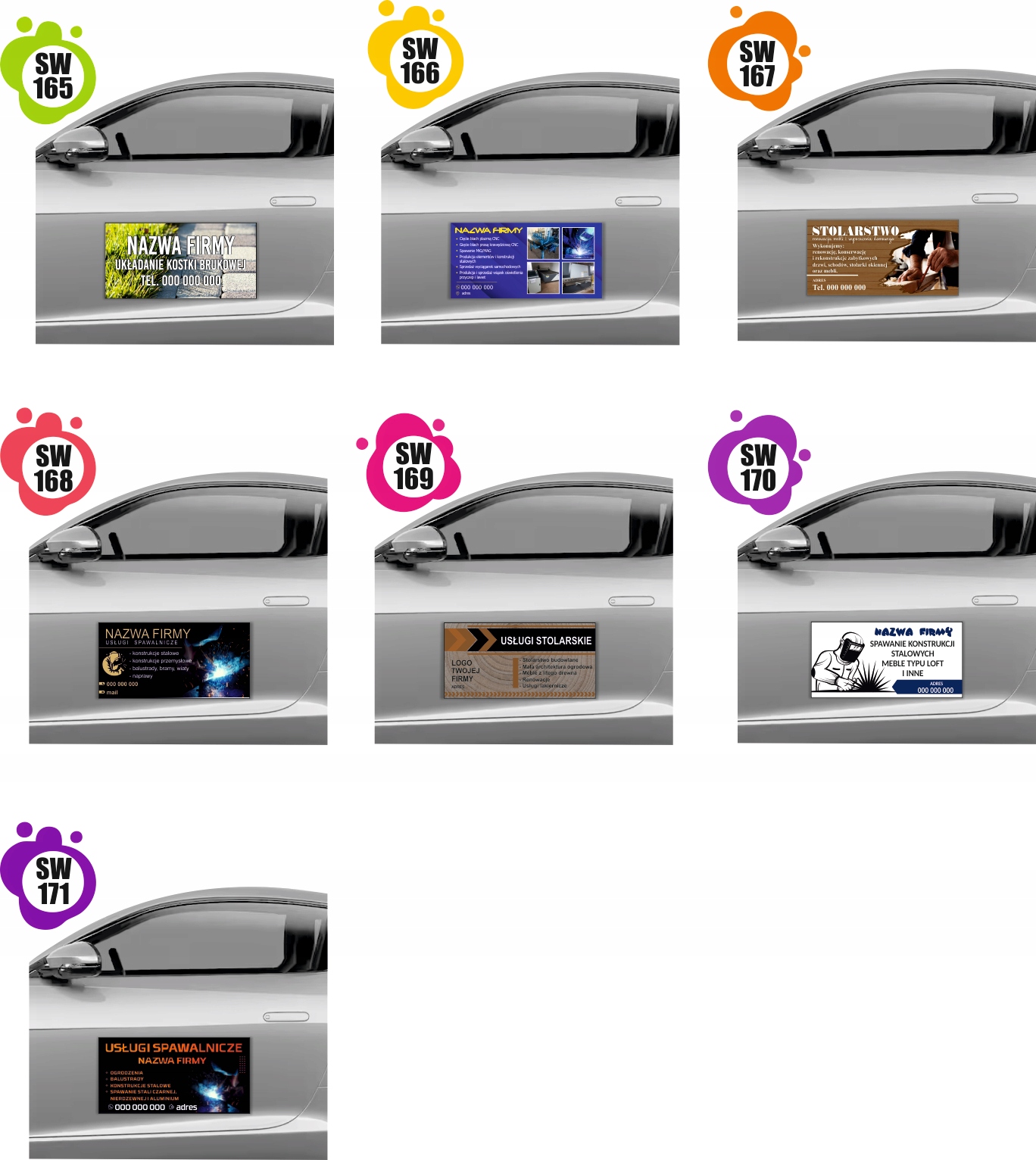 MAGNES NA SAMOCHÓD AUTO MAGNETYCZNA REKLAMA 60X30 USŁUGI BUDOWLANE ELEWACJE
