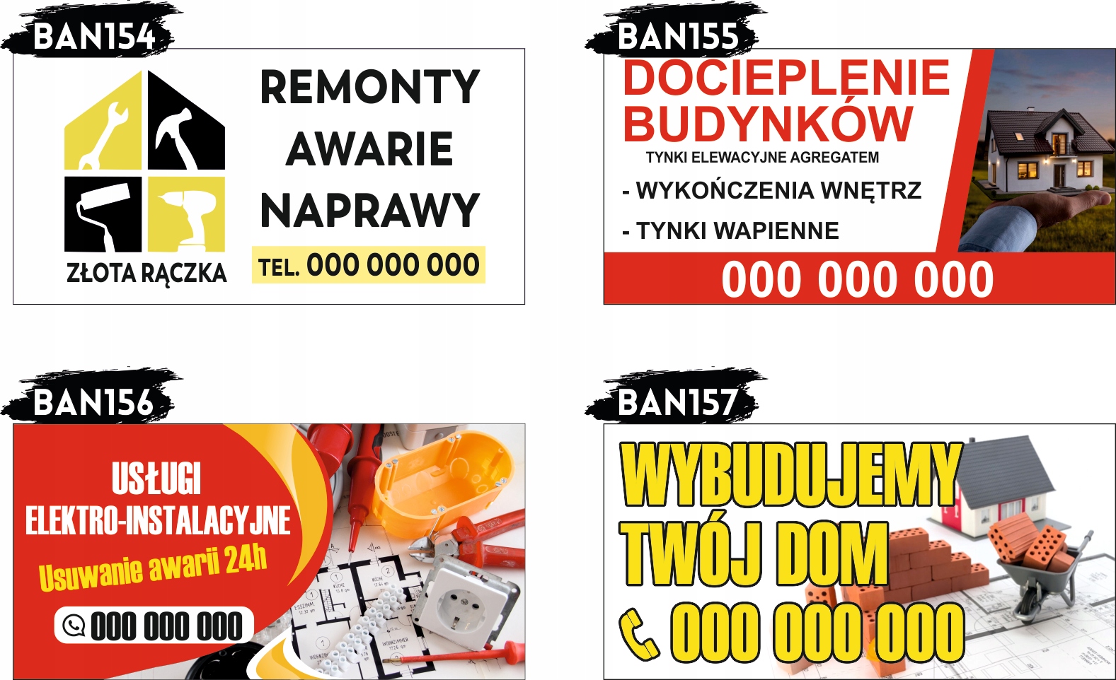 BANER REKLAMOWY OCZKOWANY 200x100 RÓŻNE WZORY WYNAJEM SZALUNKÓW