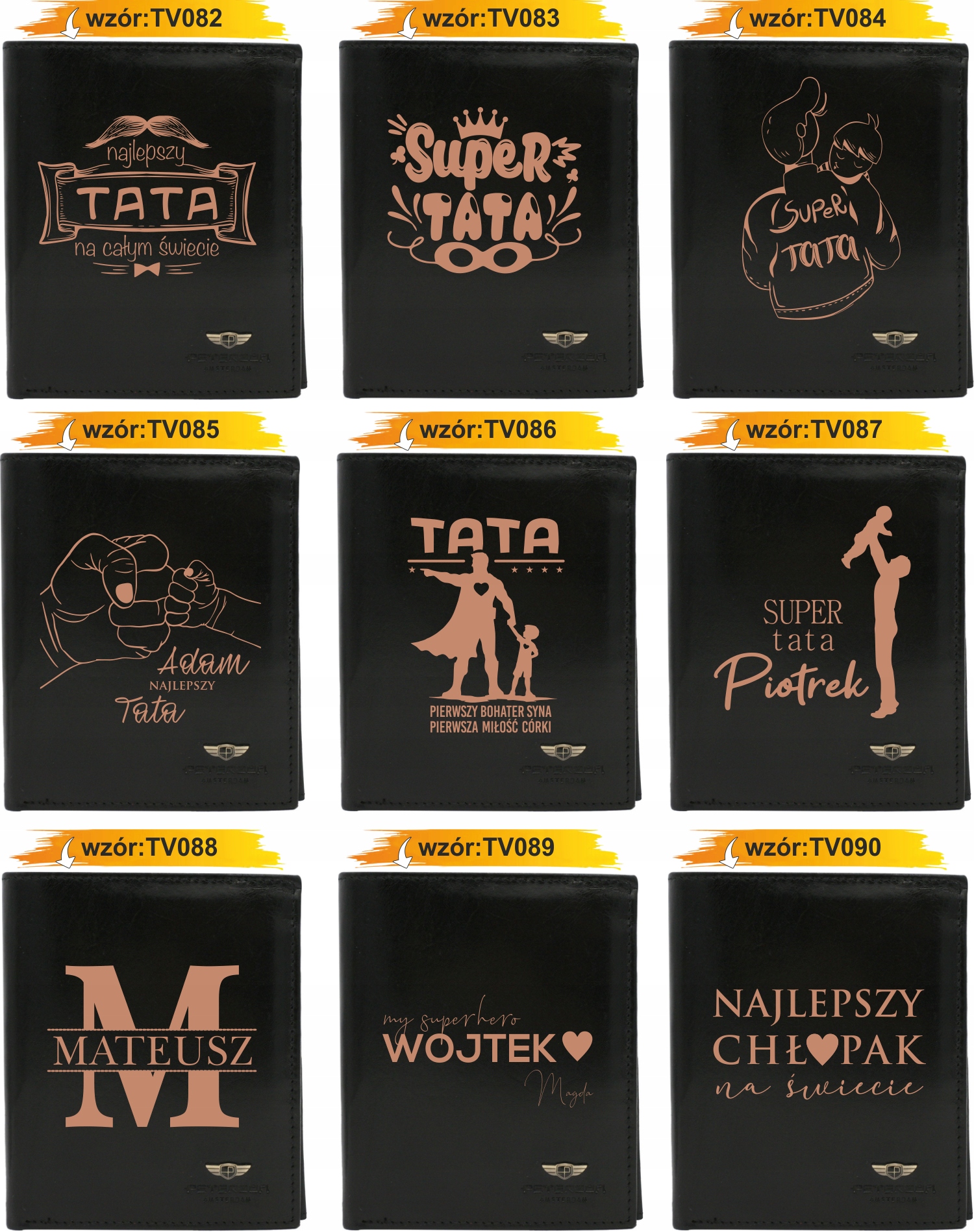 Portfel męski skórzany czarny GRAWEROWANY prezent dla kierowcy twój napis