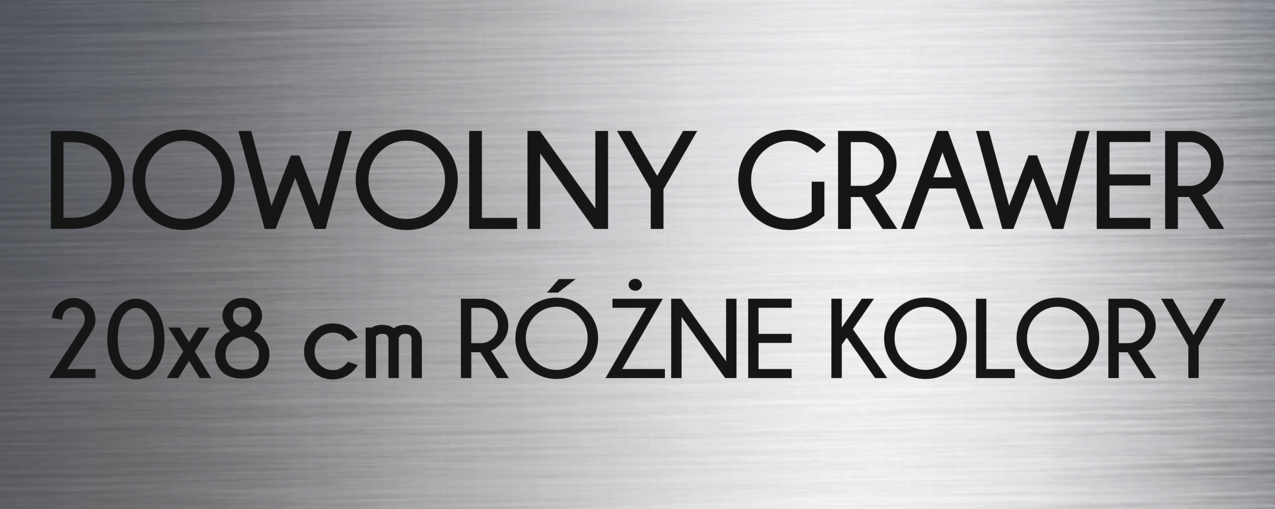 Grawerowana tabliczka Laminat 20x8 DOWOLNY GRAWER napis logo srebrna