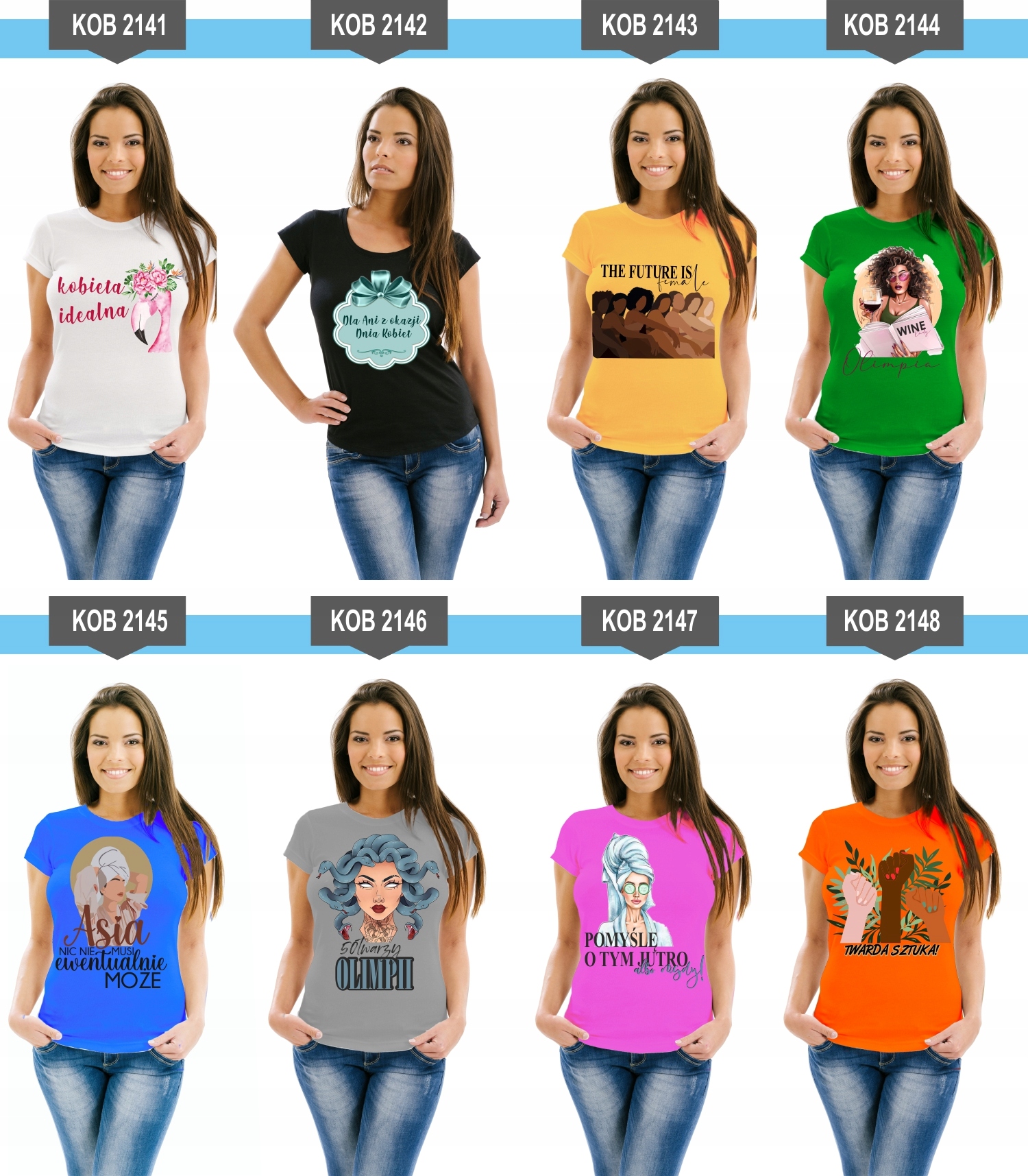 Koszulka z nadrukiem PREZENT na Dzień Kobiet