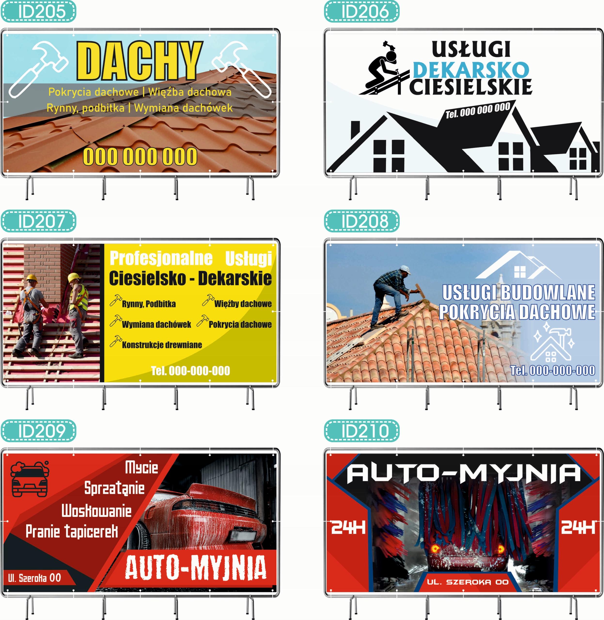 BANER REKLAMOWY 130x80cm oczkowany projekt w cenie USŁUGI KAMIENIARSKIE