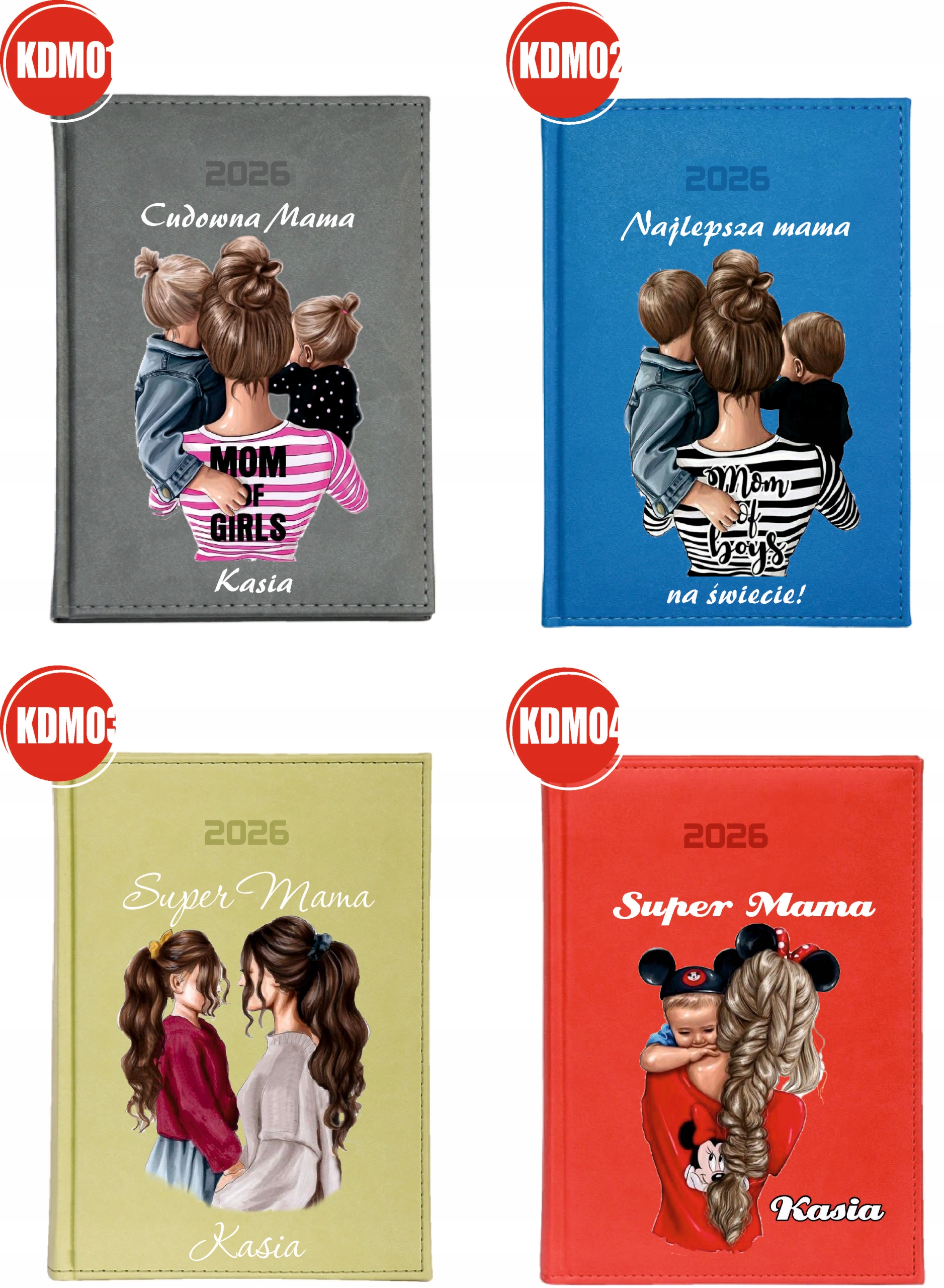 KALENDARZ A5 2026 DZIENNY terminarz NADRUK uv na dzień babci planer