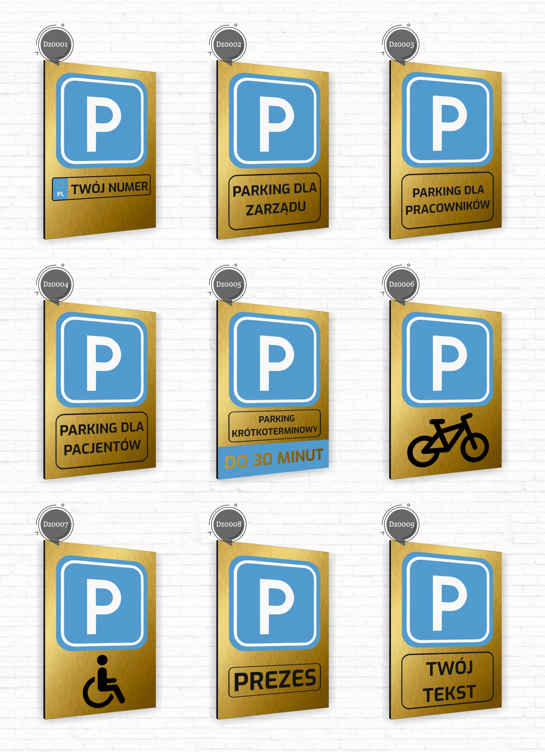 Tabliczka znak informacyjny 40x30 Złota PARKING DLA PREZESA Nierdzewna