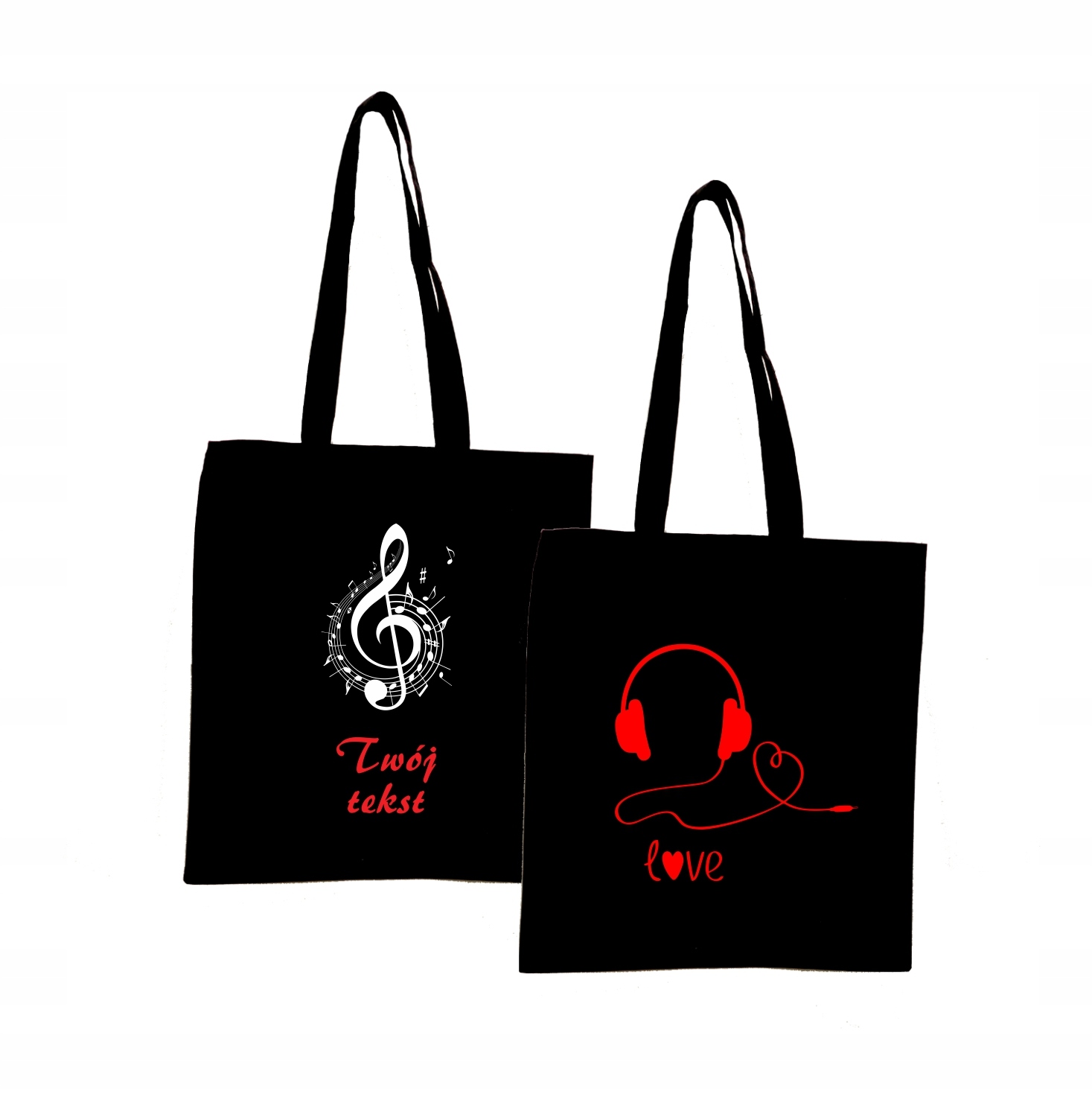 Torba z nadrukiem napis PREZENT twój tekst NUTY