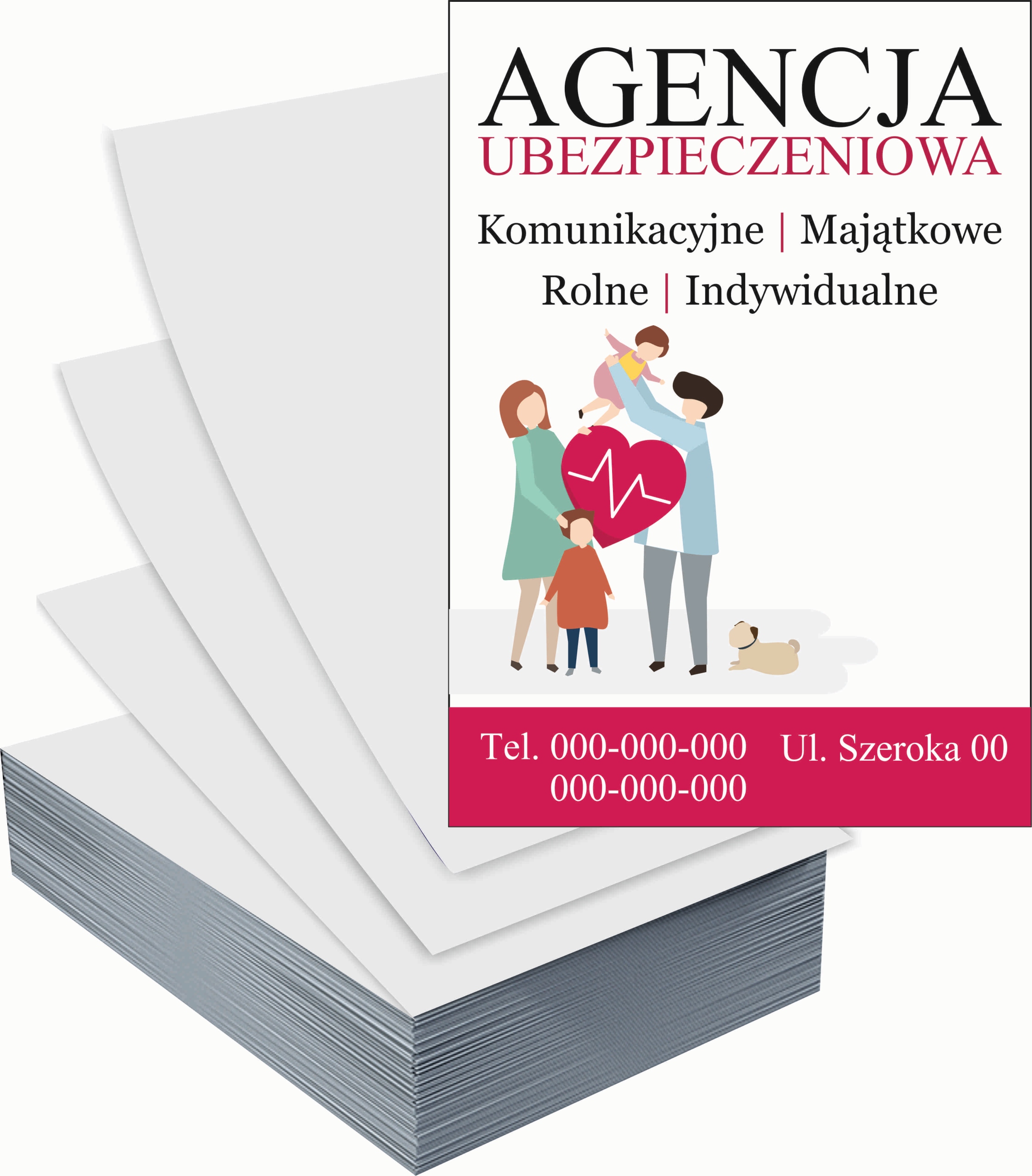 Ulotki A4 reklamowe firmowe 100szt projekt w cenie AGENCJA UBEZPIECZENIOWA
