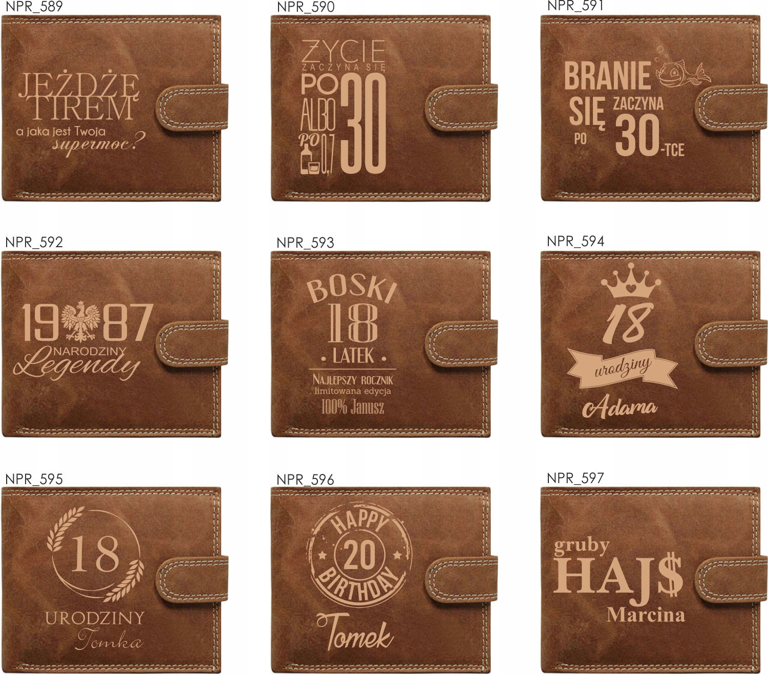 Elegancki portfel policjant WŁASNY TEKST + grawer