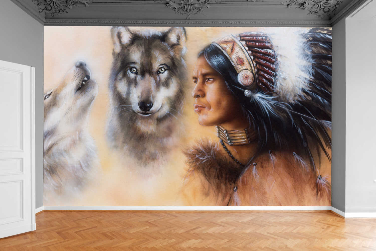 Fototapeta WILK INDIANIN INDYJSKI WILKI 370x250