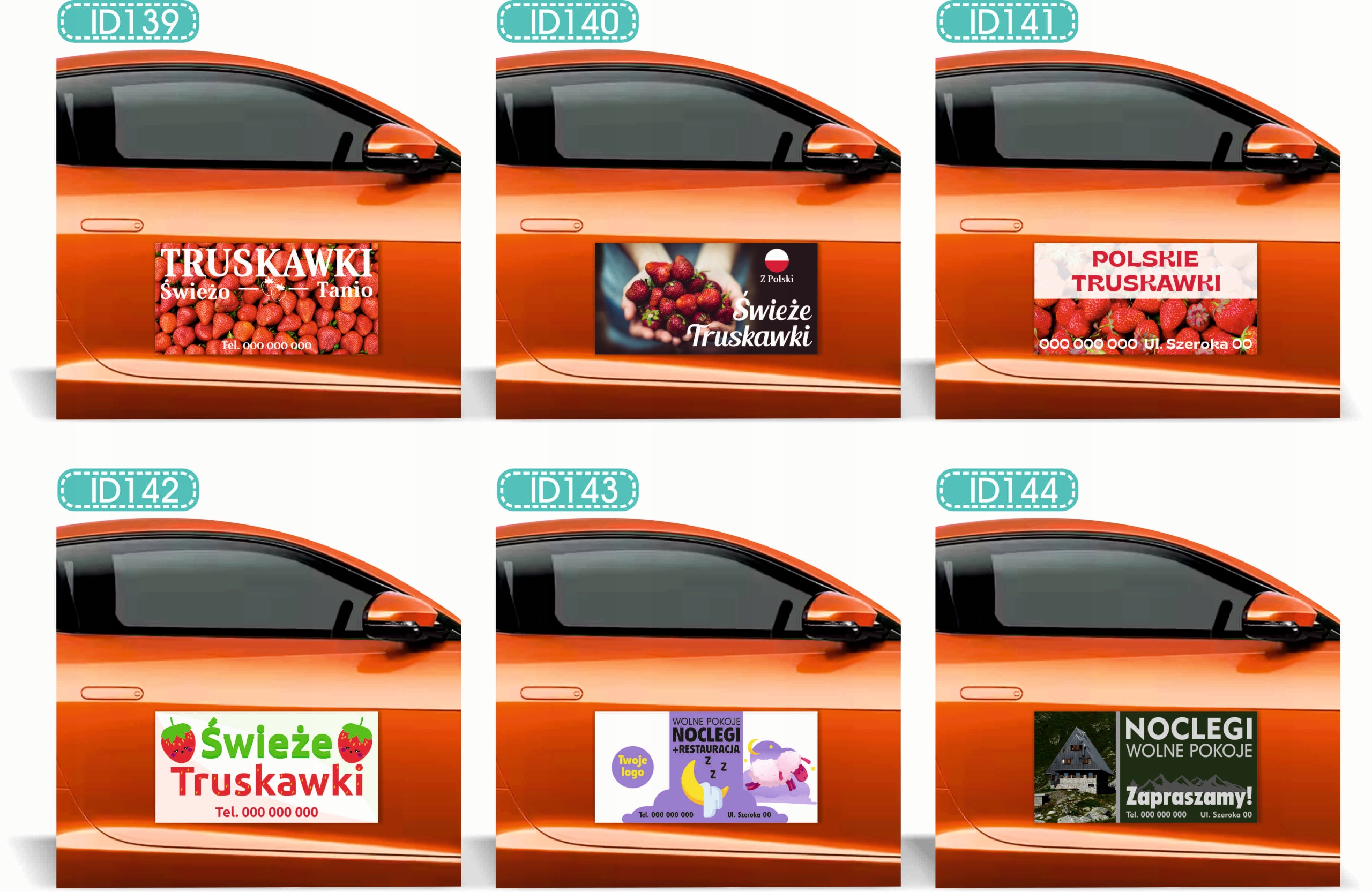 Magnes na samochód reklama magnetyczna 60x30 USŁUGI SPRZĄTANIE dużo wzorów