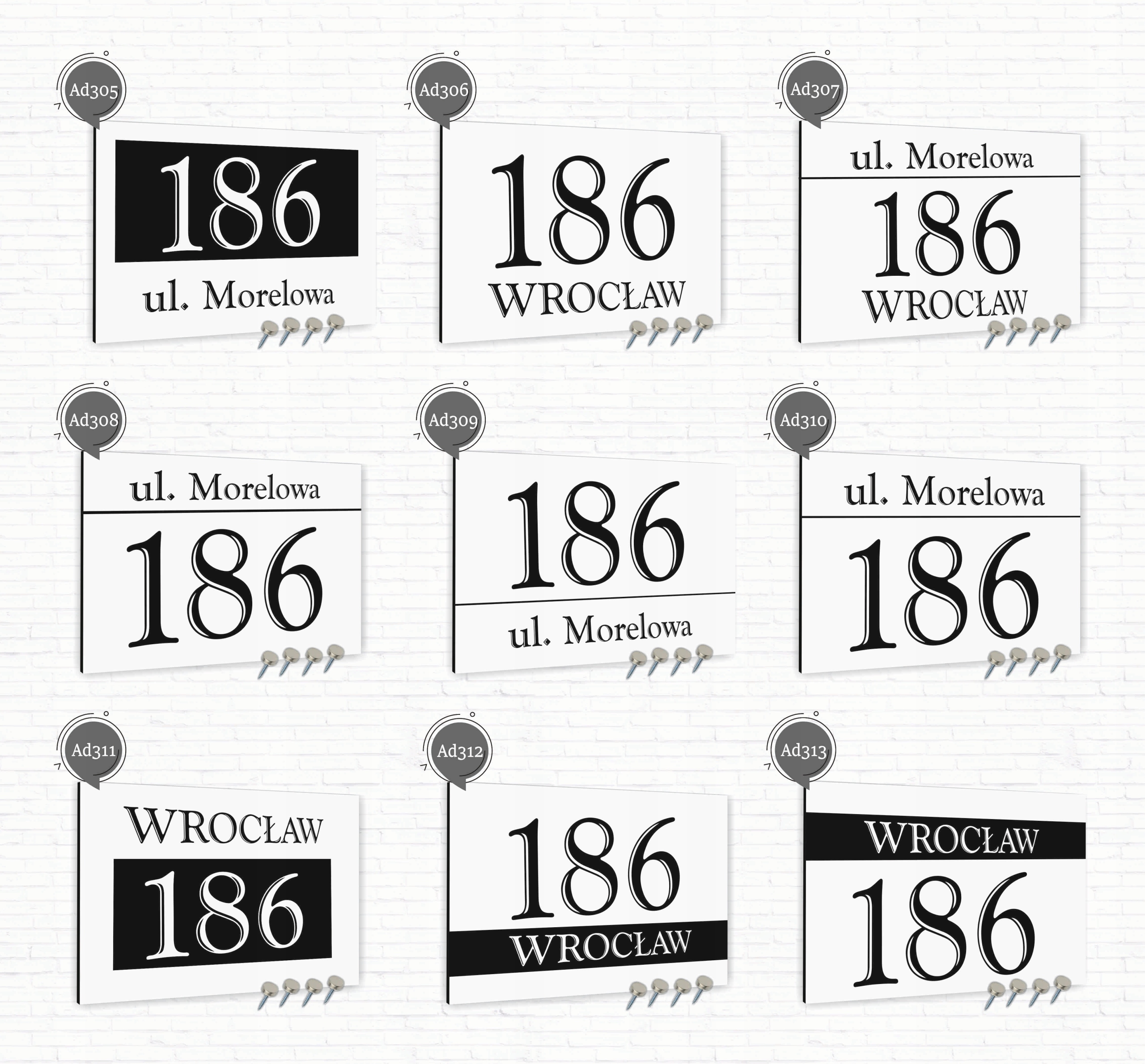 Tabliczka adresowa Aluminiowa Tablica adres domu Biała 40x30