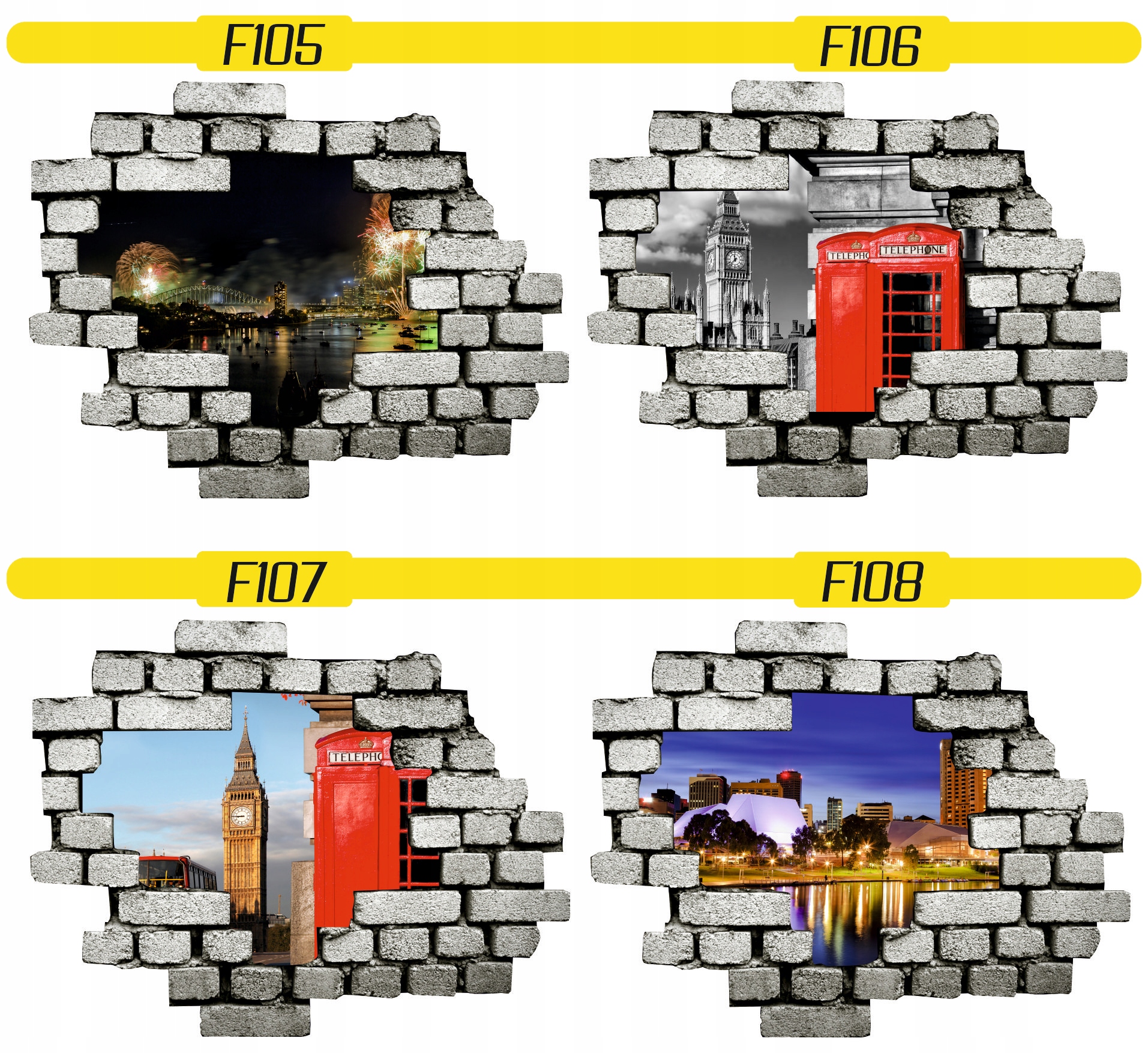 Naklejka samoprzylepna efekt 3D LONDYN Big Ben HIT