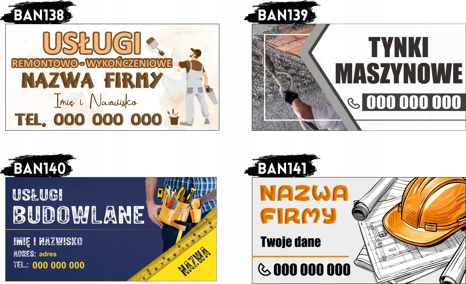 BANER REKLAMOWY OCZKOWANY 200x100 RÓŻNE WZORY WYNAJEM SZALUNKÓW