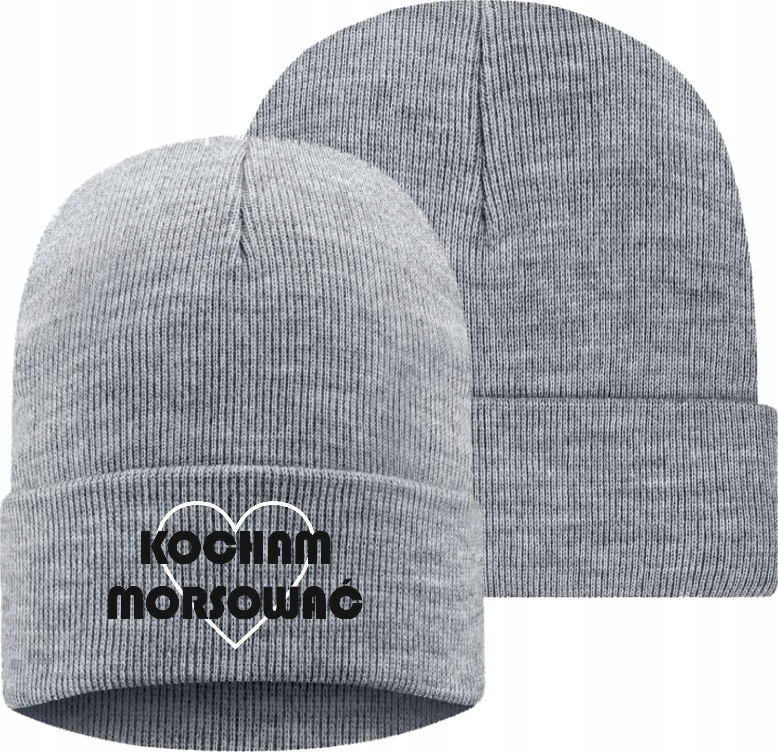 Czapka zimowa TWÓJ WŁASNY HAFT LOGO NAPIS GRAFIKA KOCHAM MORSOWAĆ
