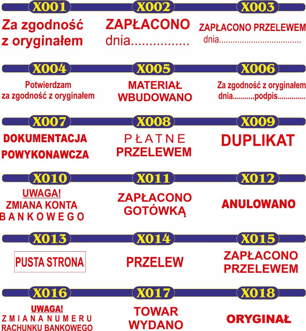 PIECZĄTKA - KOMPENSATA - tanie pieczątki