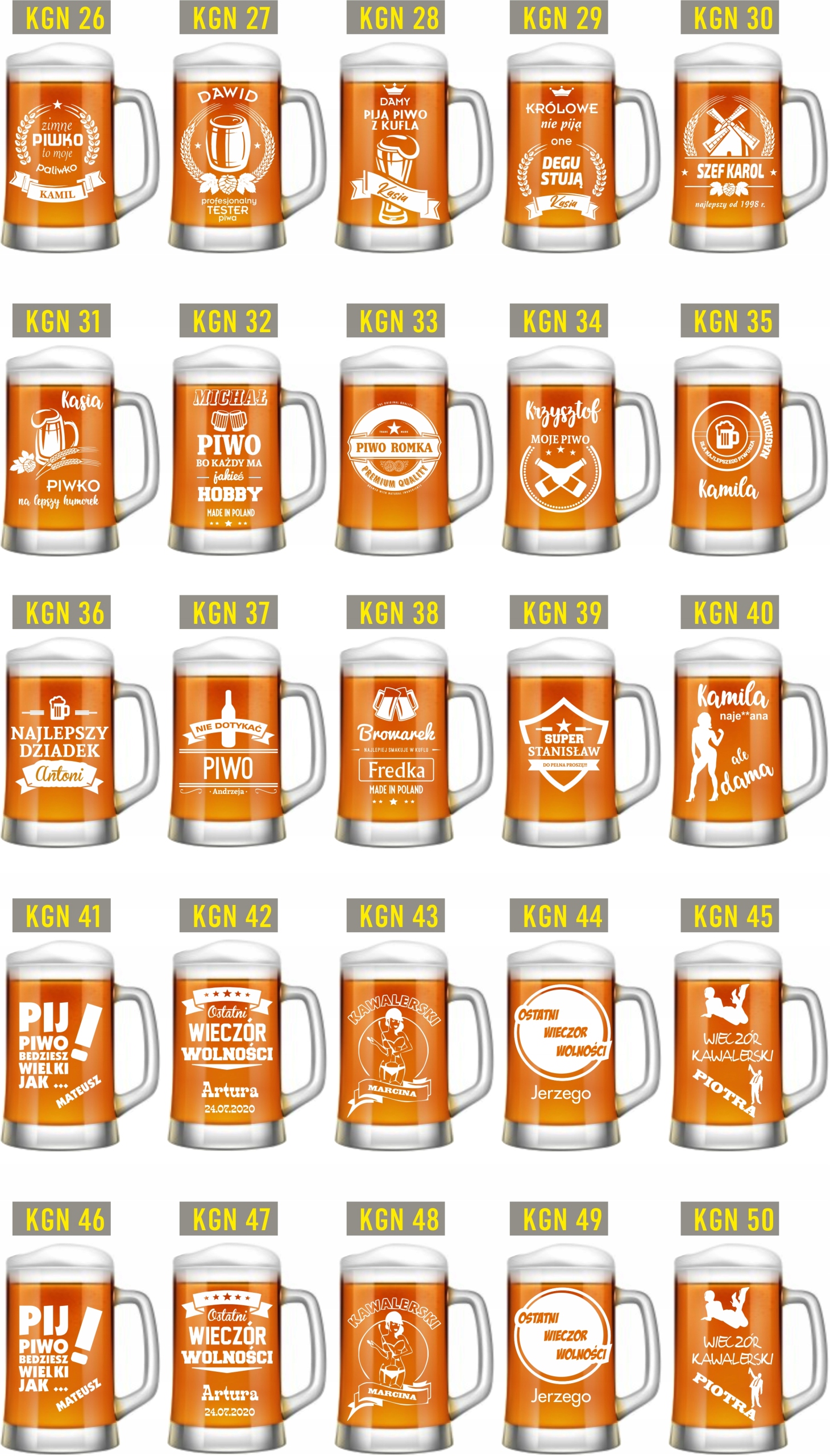 duży KUFEL do Piwa na PREZENT z GRAWEREM napisem