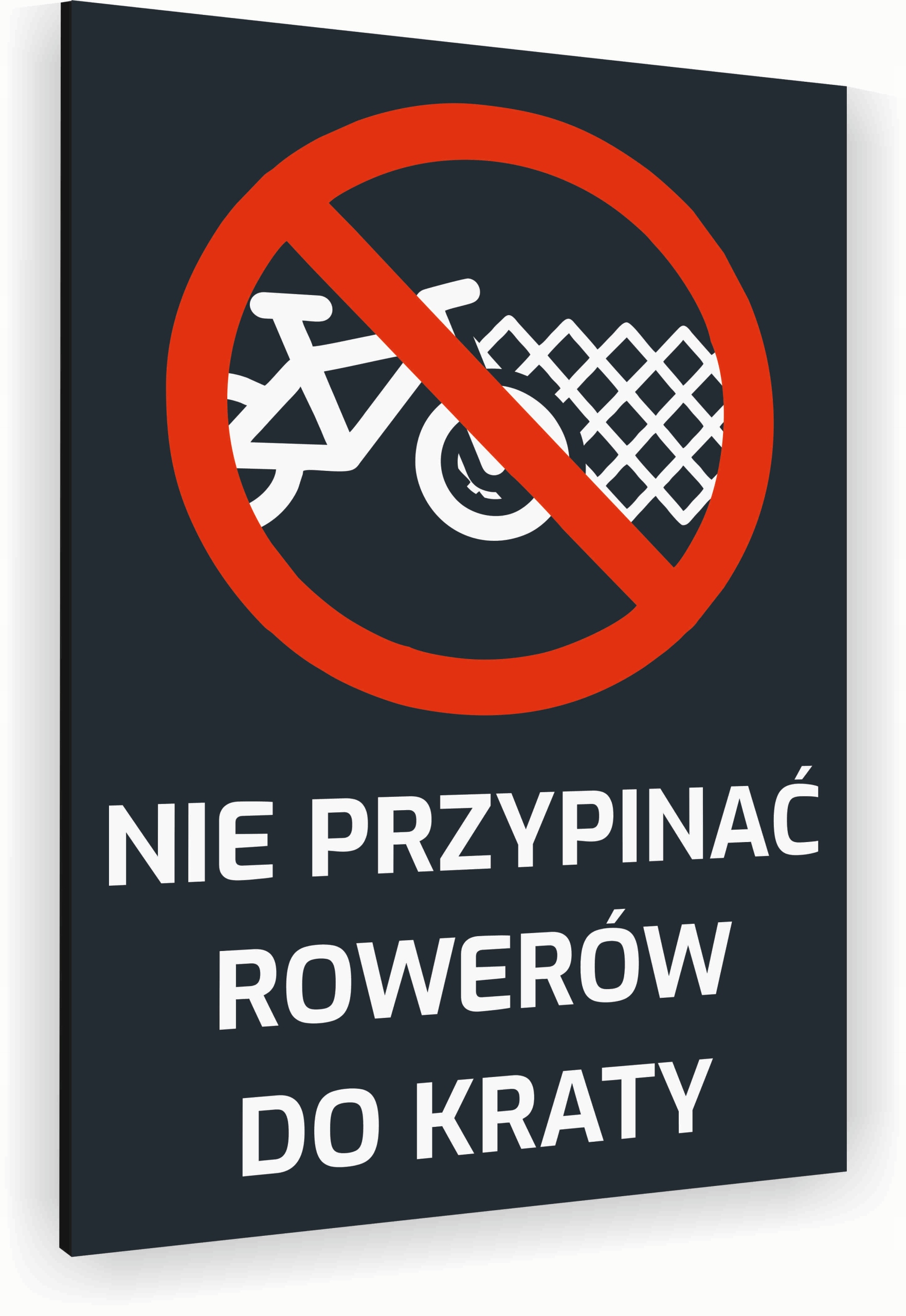 Tabliczka znak informacyjny 40x30 Antracyt NIE PRZYPINAĆ ROWERÓW Aluminiowa