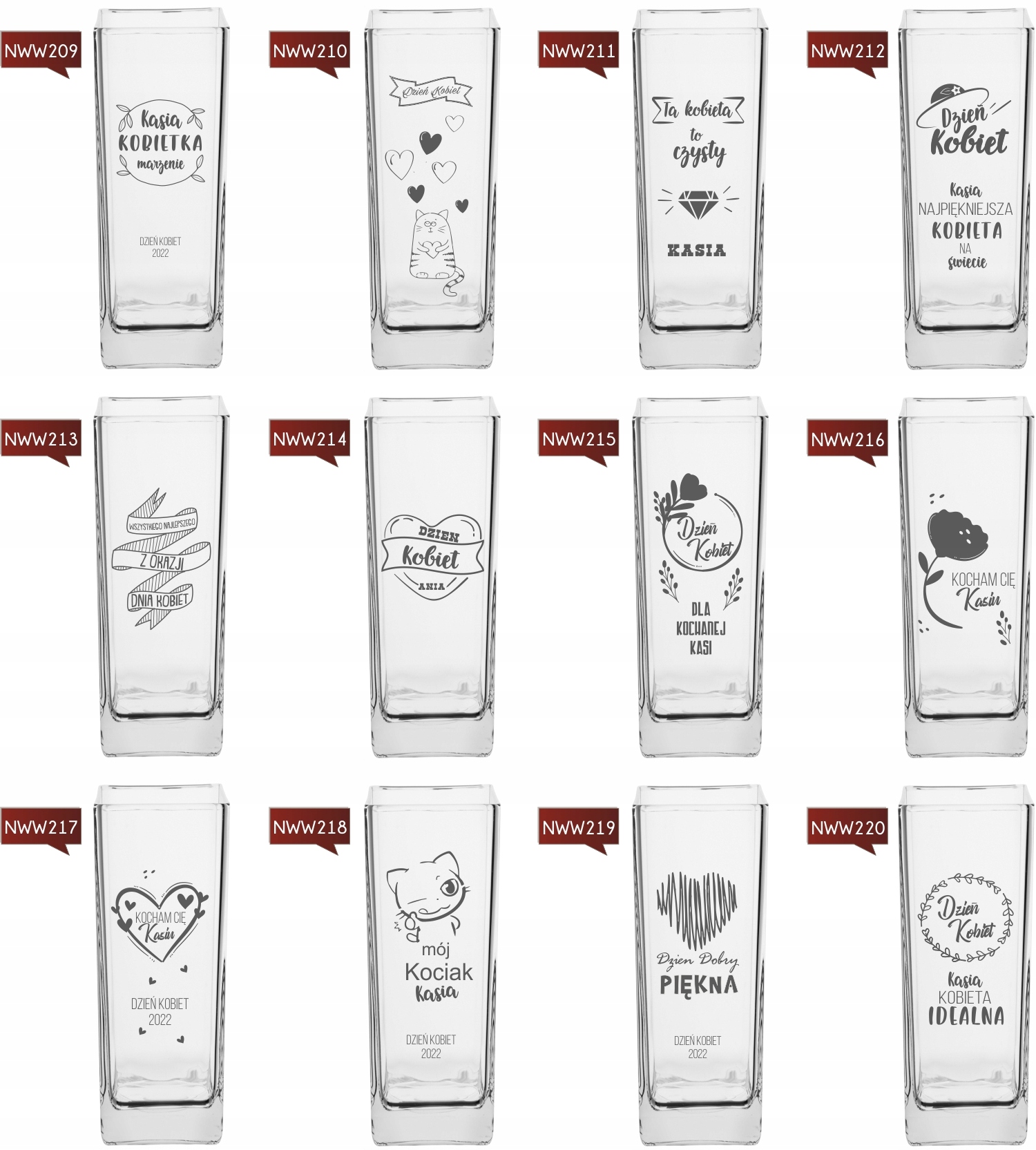 Wazon z grawerem PREZENT na 18-tkę osiemnastkę